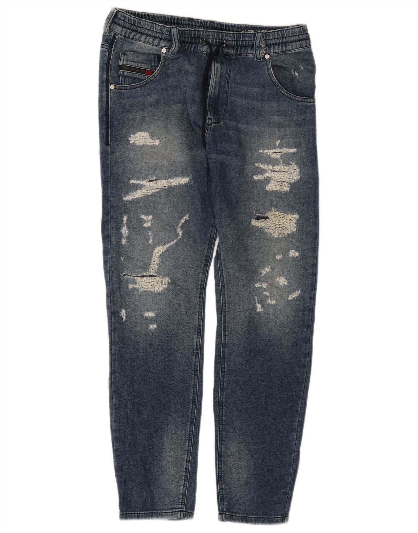 Diesel Womens Distressed Tapered Jeans W27 L28 Blue Cotton Size 42" / US 20 - 1 Thumbnail