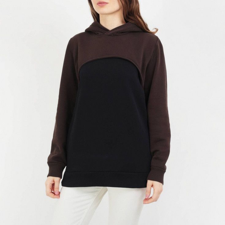 Givenchy Brown and Black Double Layered Hoodie Size S / US 4 / IT 40 - 1 Thumbnail