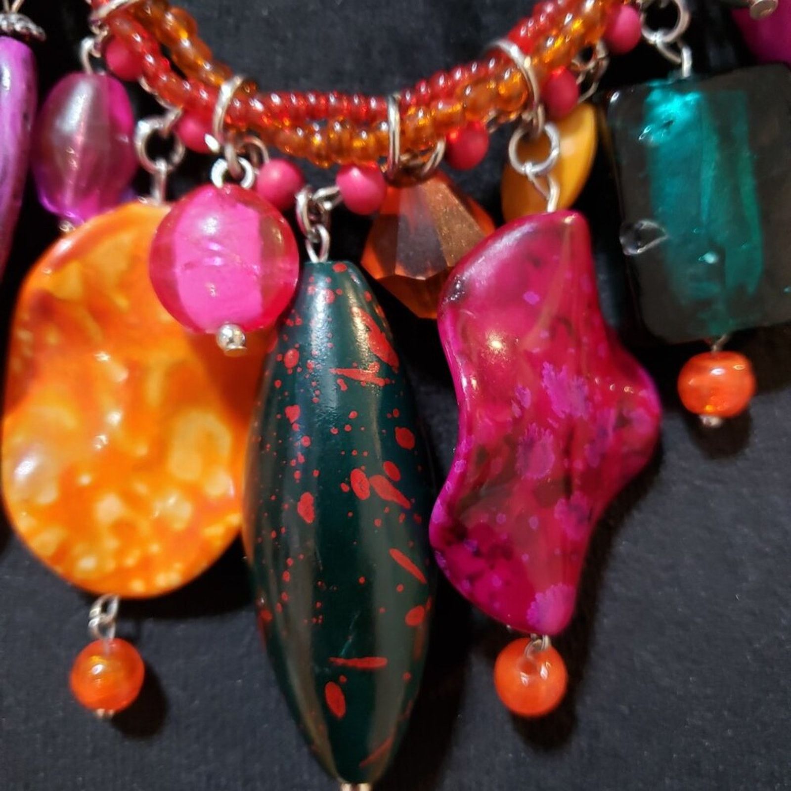 The Unbranded Brand Fashion Multi Strand Colorful Beads & Stone Charm Necklace Size ONE SIZE - 3 Thumbnail