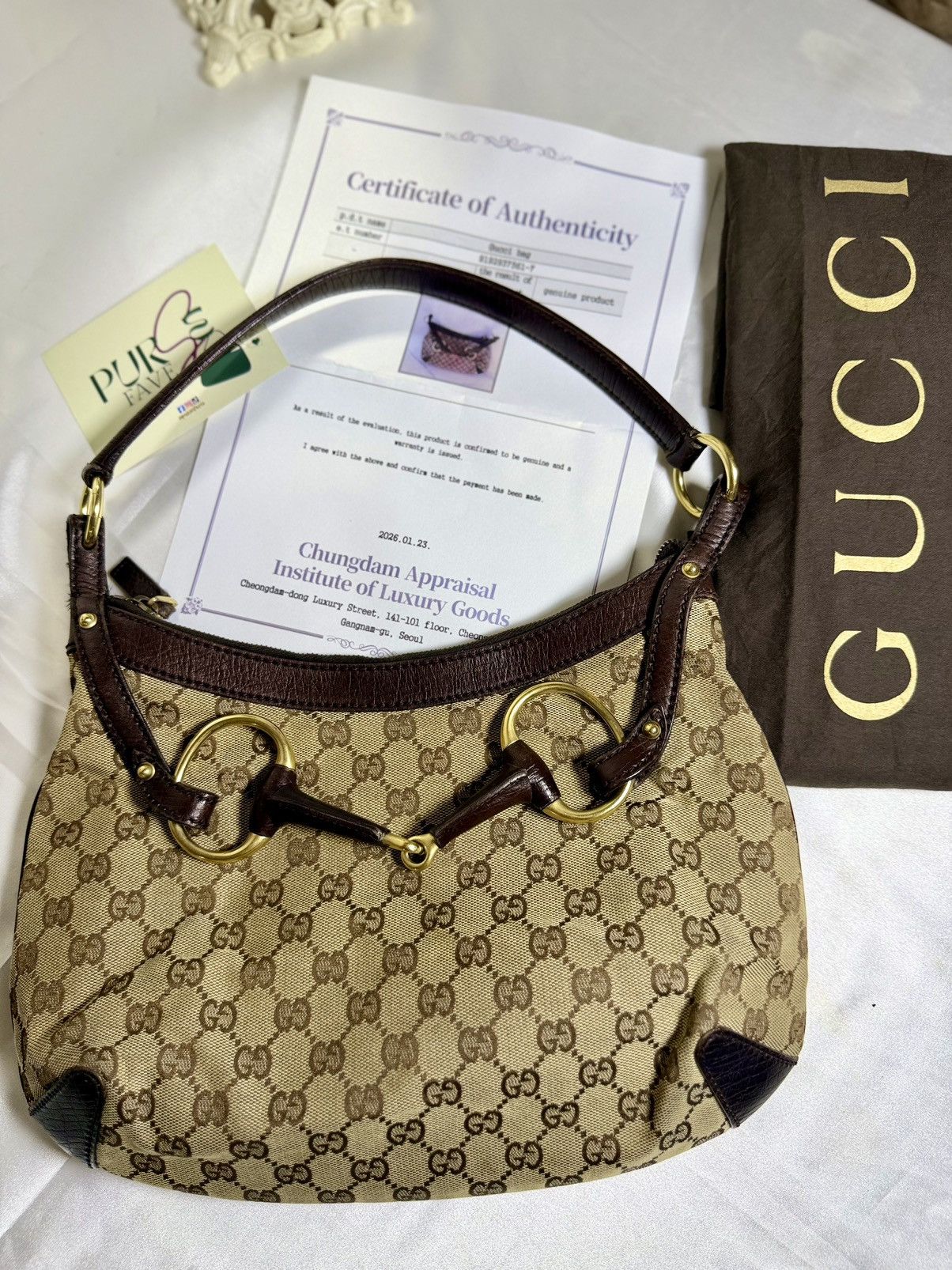 Gucci Authentic GUCCI Horsebit GG Canvas Brown Hobo Shoulder Bag Size ONE SIZE - 25 Thumbnail