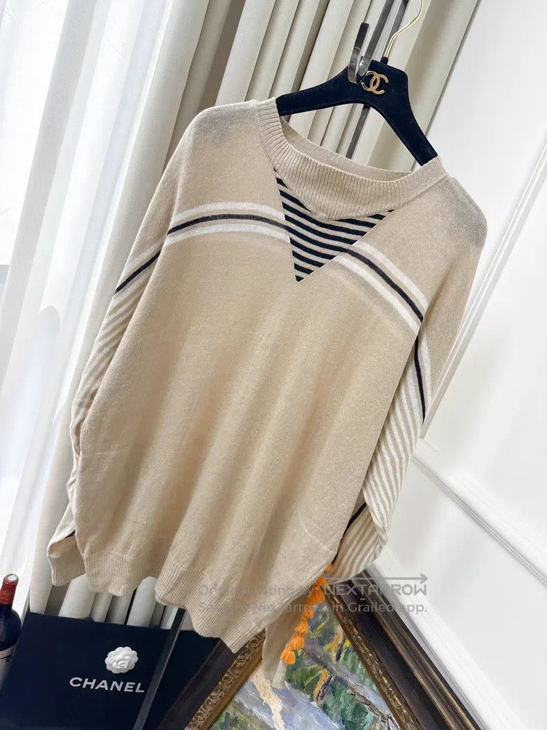 Loewe Loewe Beige Multicolor Fringe Shoulder Knit Oversized Top Size US S / EU 44-46 / 1 - 1 Thumbnail