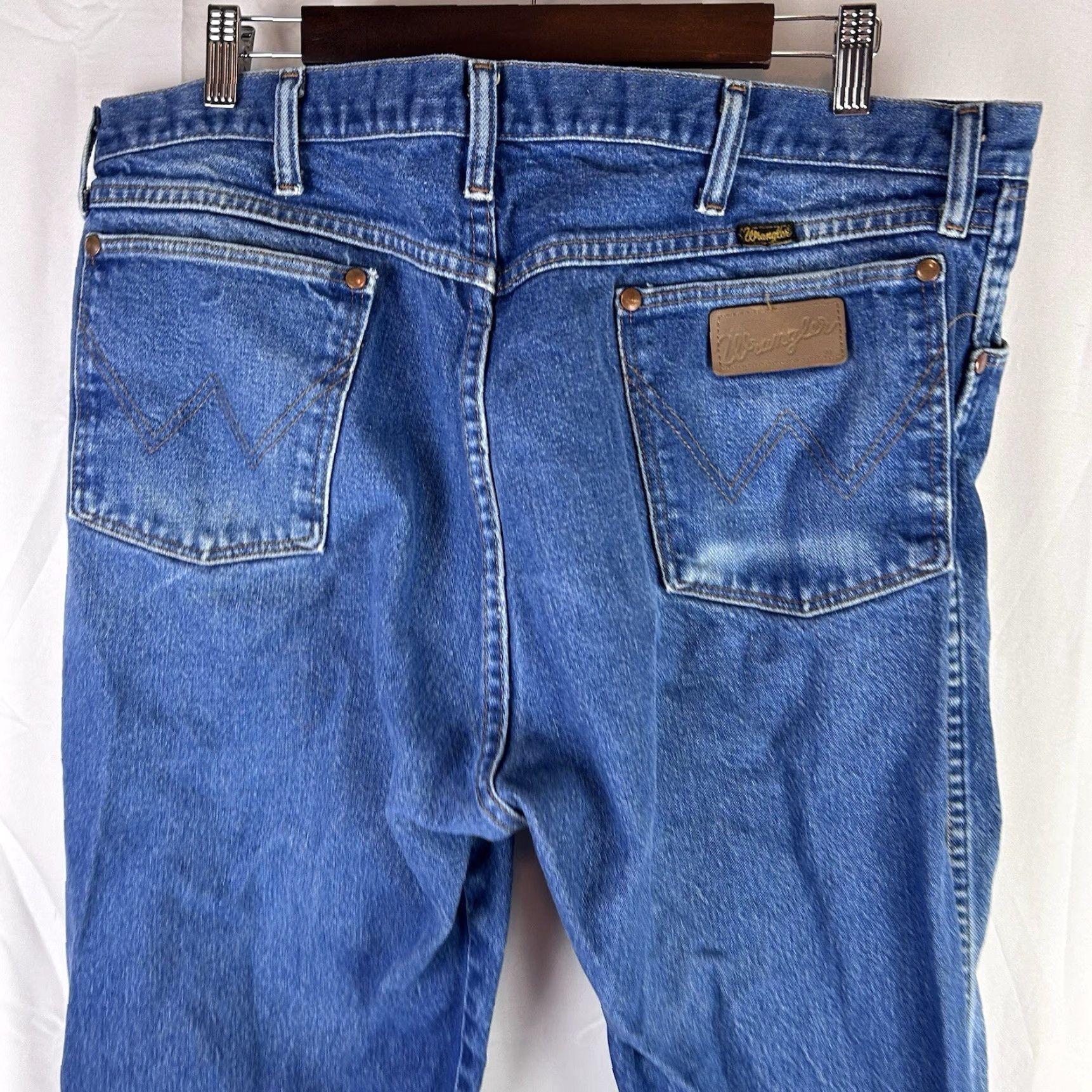 Wrangler Wrangler Jeans Mens 40X30 13MWZ Denim Jeans Western Cowboy Rancher USA Black Dark Color Straight 30 In Inseam Mens Size US 40 / EU 56 - 6 Thumbnail