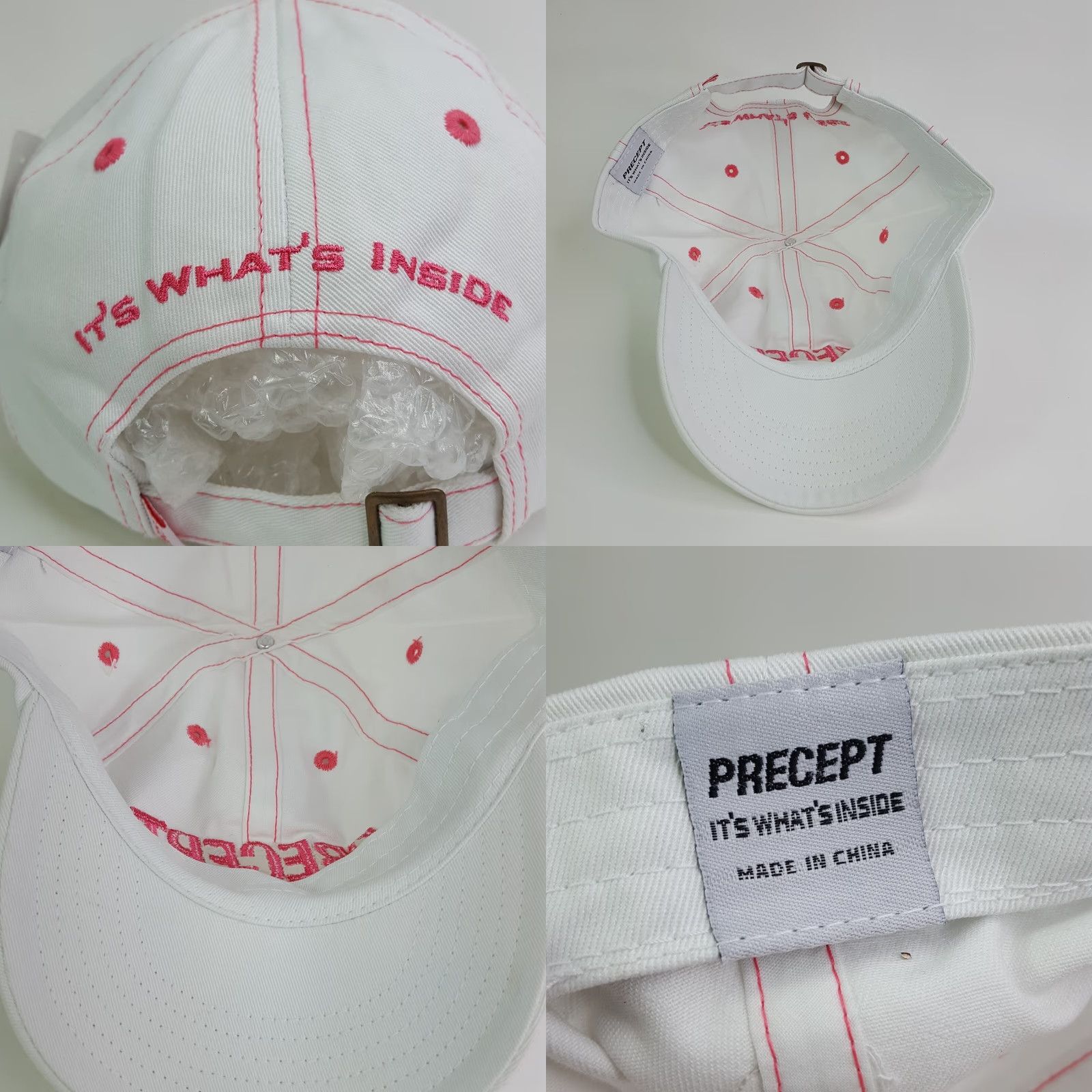 Pinko VINTAGE Precept Golf Women's Adjustable PGA Sports Snapback Hat Baseball Cap White Pink Size ONE SIZE - 8 Thumbnail