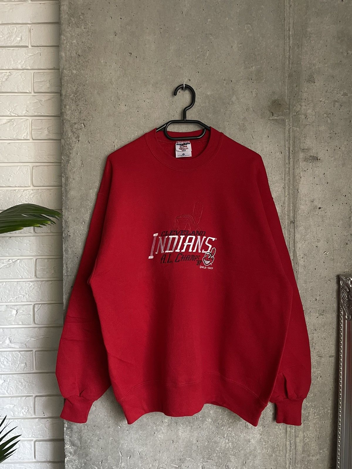 MLB Rare Vintage Cleveland Indians Champs 1997 Jerzees Y2k Swtsh Size US L / EU 52-54 / 3 - 3 Thumbnail