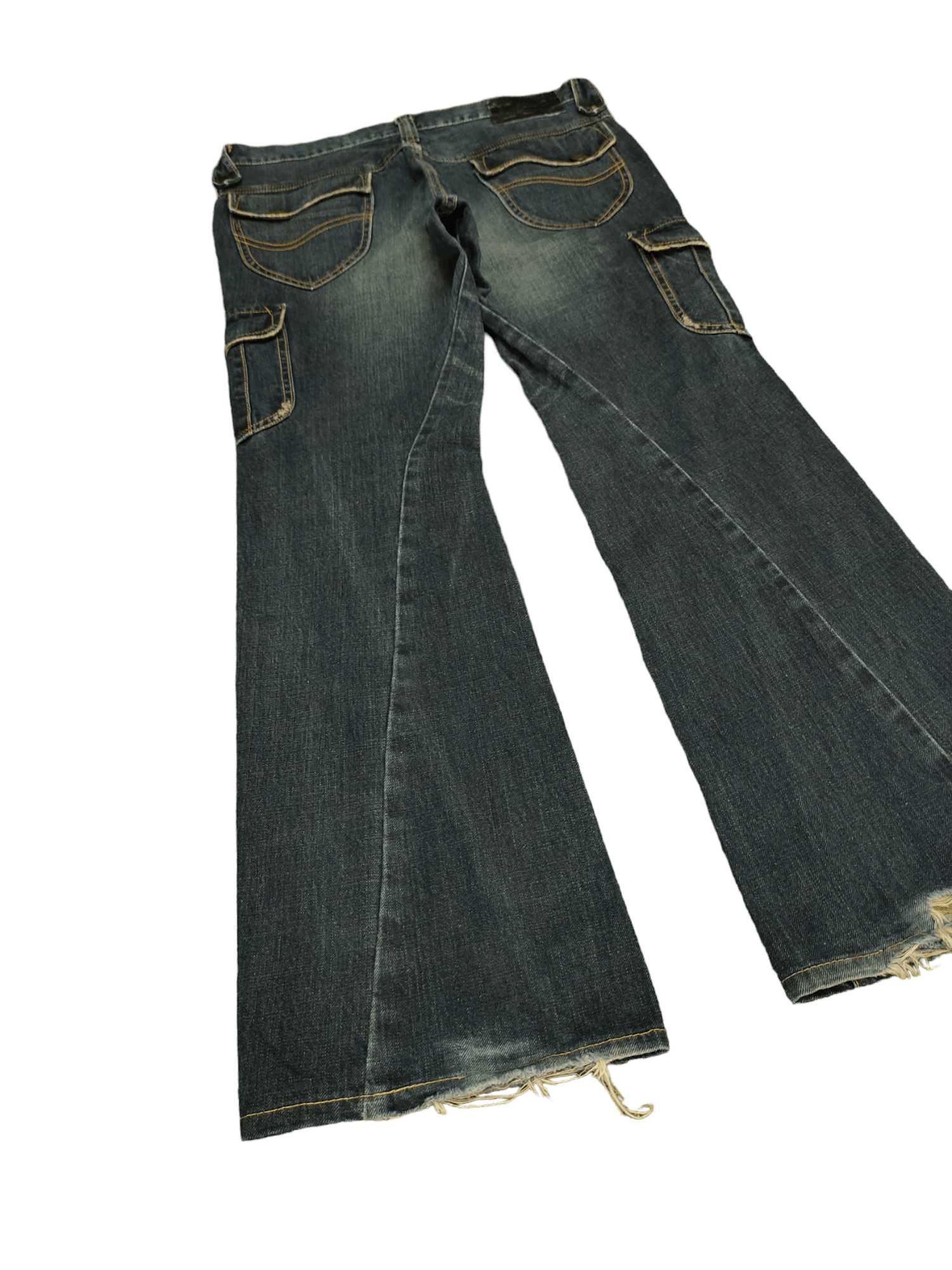 If Six Was Nine Flare Jeans Lee Spiral Cut Cargo Boot Cut Y2k Goa Style Size US 33 - 13 Thumbnail