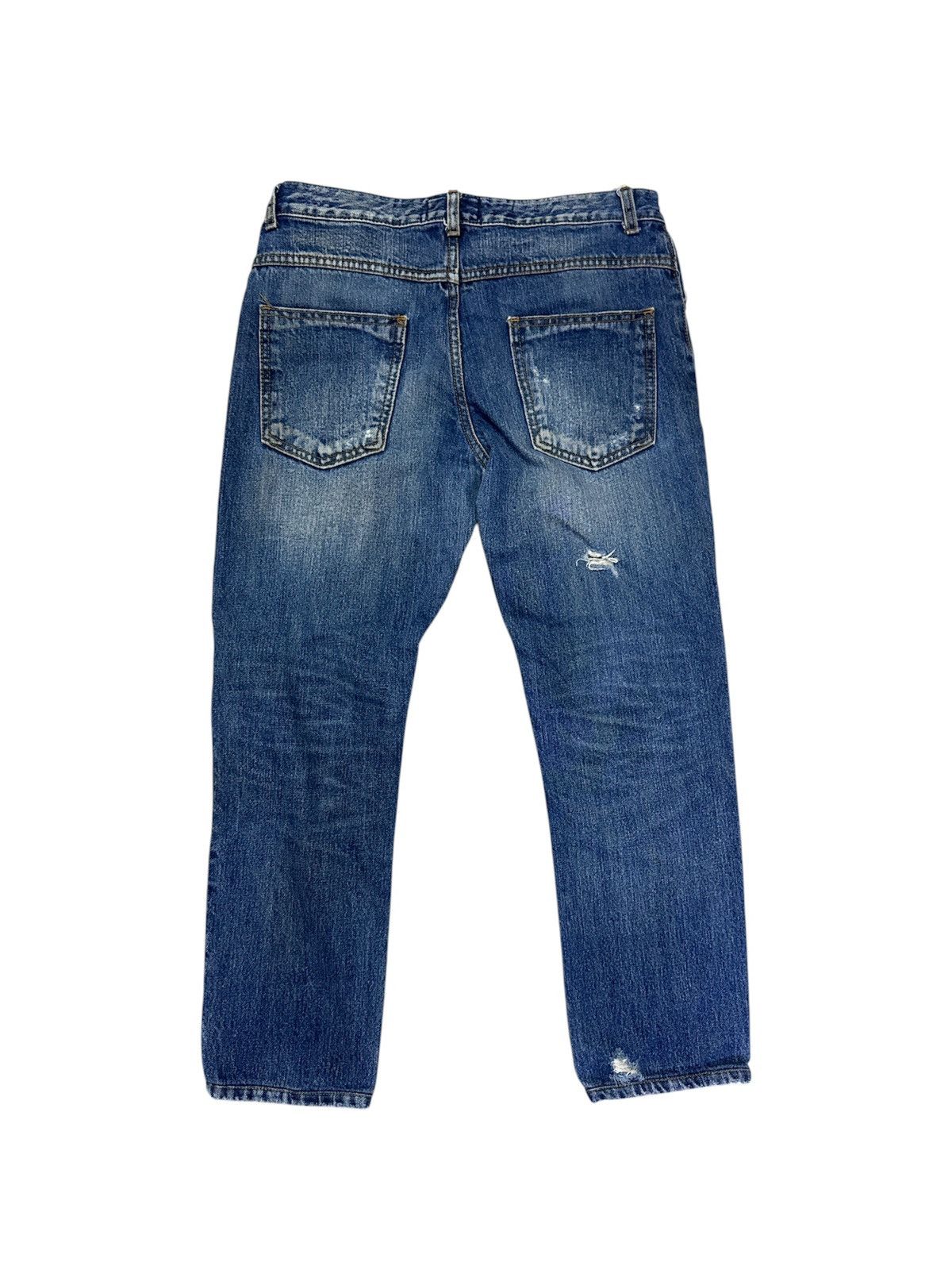 Vintage MOVEMENT MADE IN KOREA DISTRESSED JEANS Size 32" / US 10 / IT 46 - 2 Thumbnail