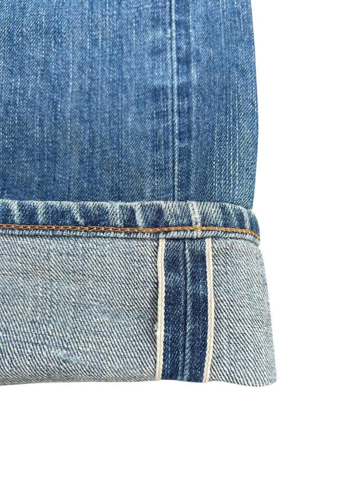 Kapital Thrashed Vintage Edwin 505 Selvedge Dirty Denim Jeans Size US 35 - 3 Thumbnail