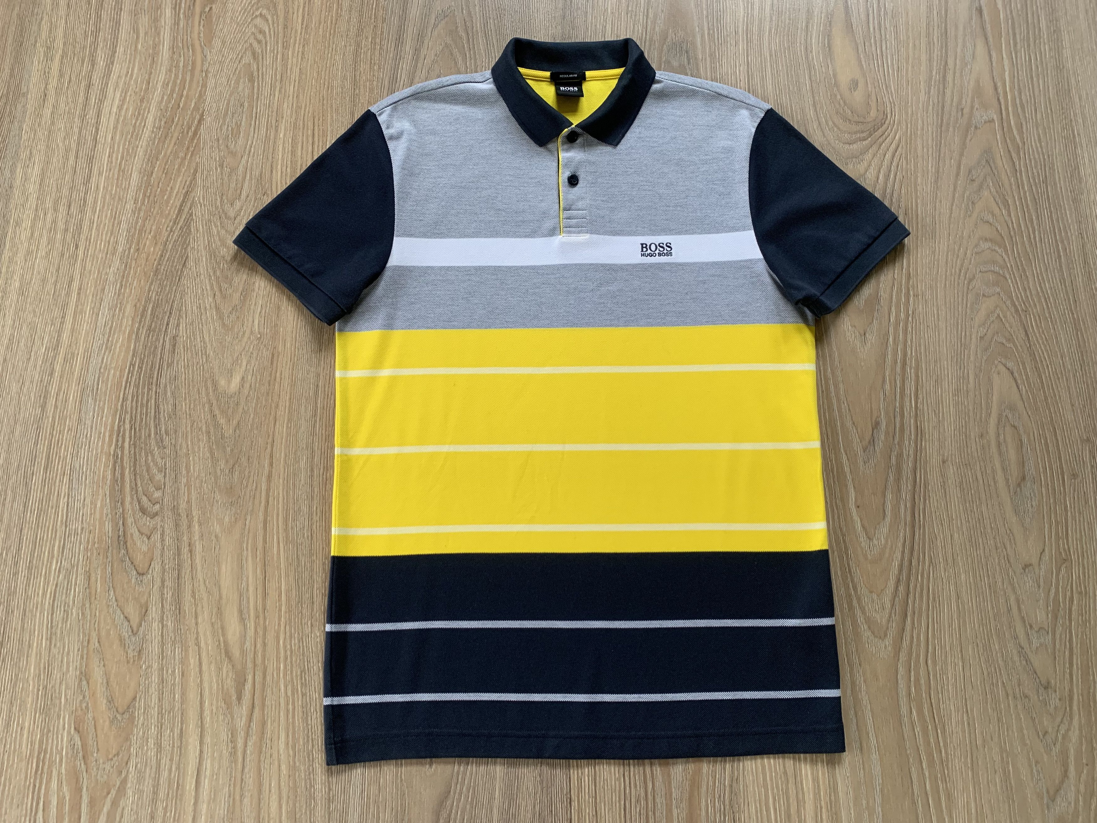 Hugo Boss Hugo Boss Mens Paddy Stripe Cotton Short Sleeve Polo Shirt Size US S / EU 44-46 / 1 - 2 Thumbnail