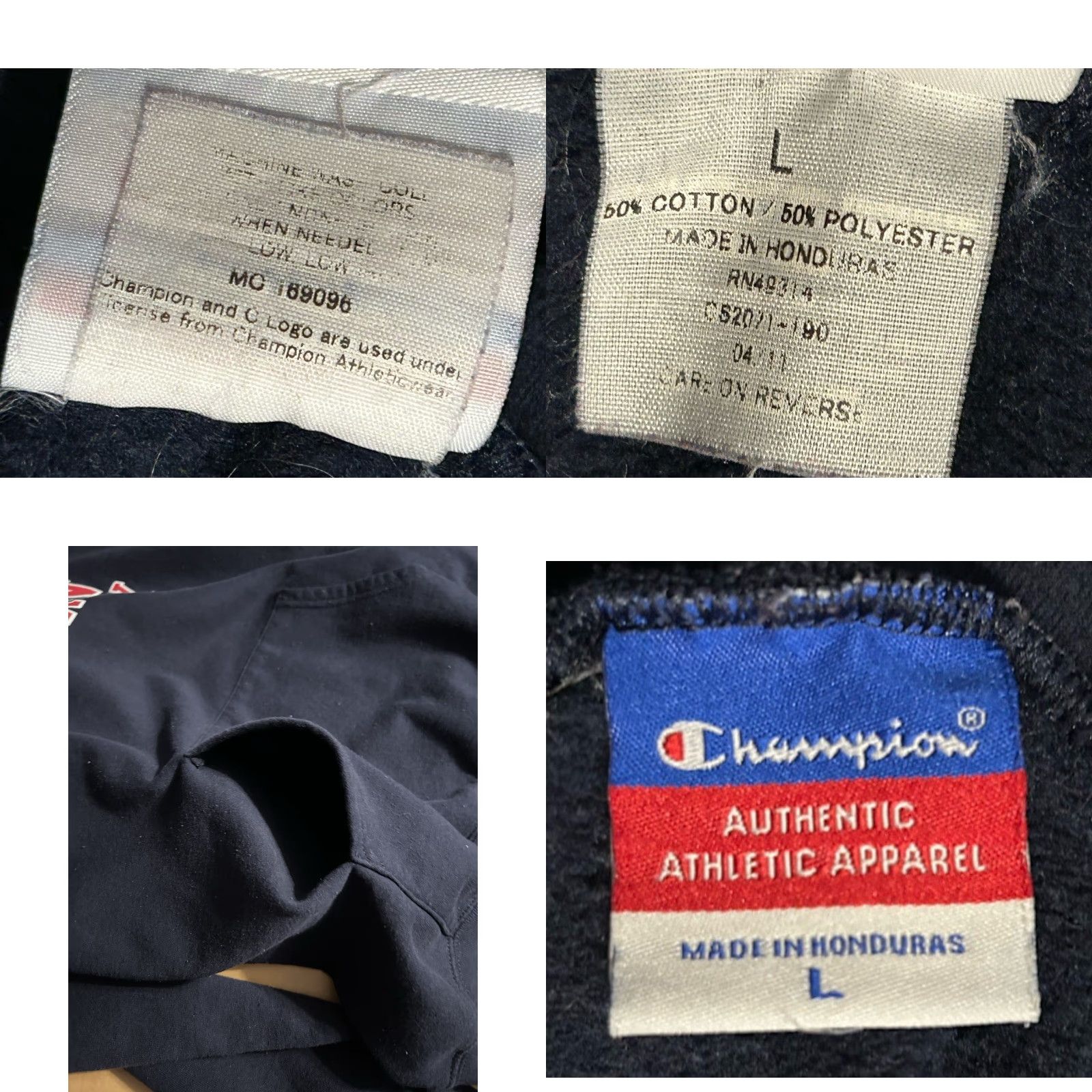 Champion VTG Boston University Champion Hoodie Men Large Navy Drawstring Kangaroo Pocket Size US L / EU 52-54 / 3 - 8 Thumbnail