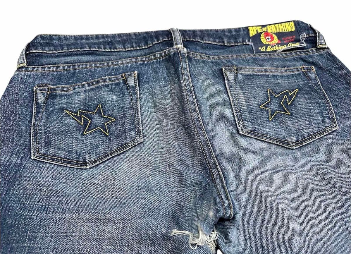 Bape 🔥Y2K Vintage Bape x Human Made Denim 2005 Distressed Size US 32 / EU 48 - 3 Thumbnail