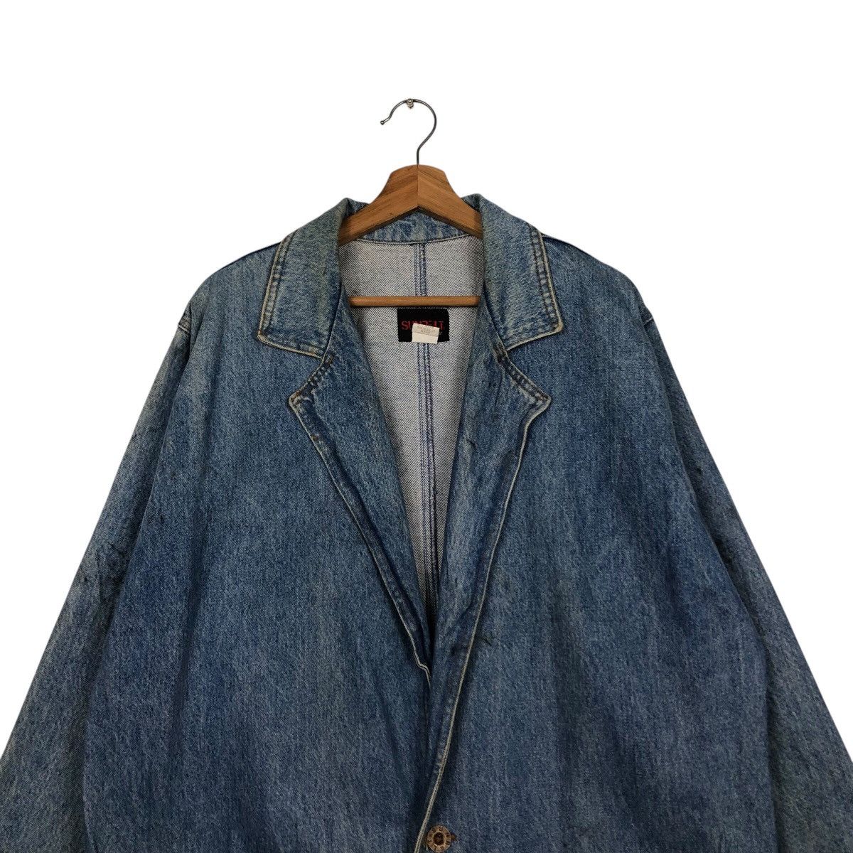 Japanese Brand 📌Vintage Denim Long Jacket Biker Sunbelt Made in Usa Size US M / EU 48-50 / 2 - 5 Thumbnail