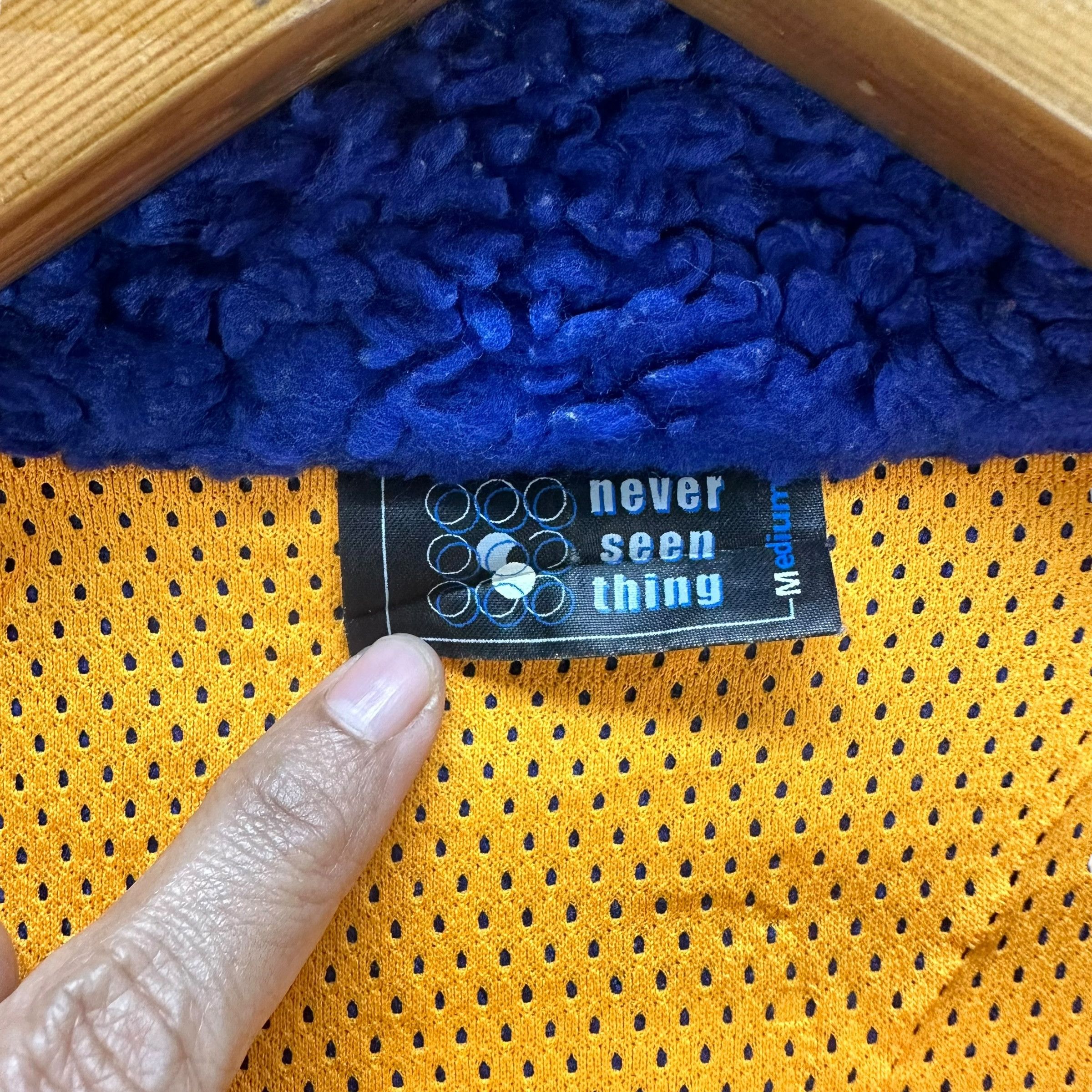 Japanese Brand NEVER SEEN THING DEEP PILE FLEECE JACKET RETRO X #8955-042 Size US M / EU 48-50 / 2 - 7 Thumbnail