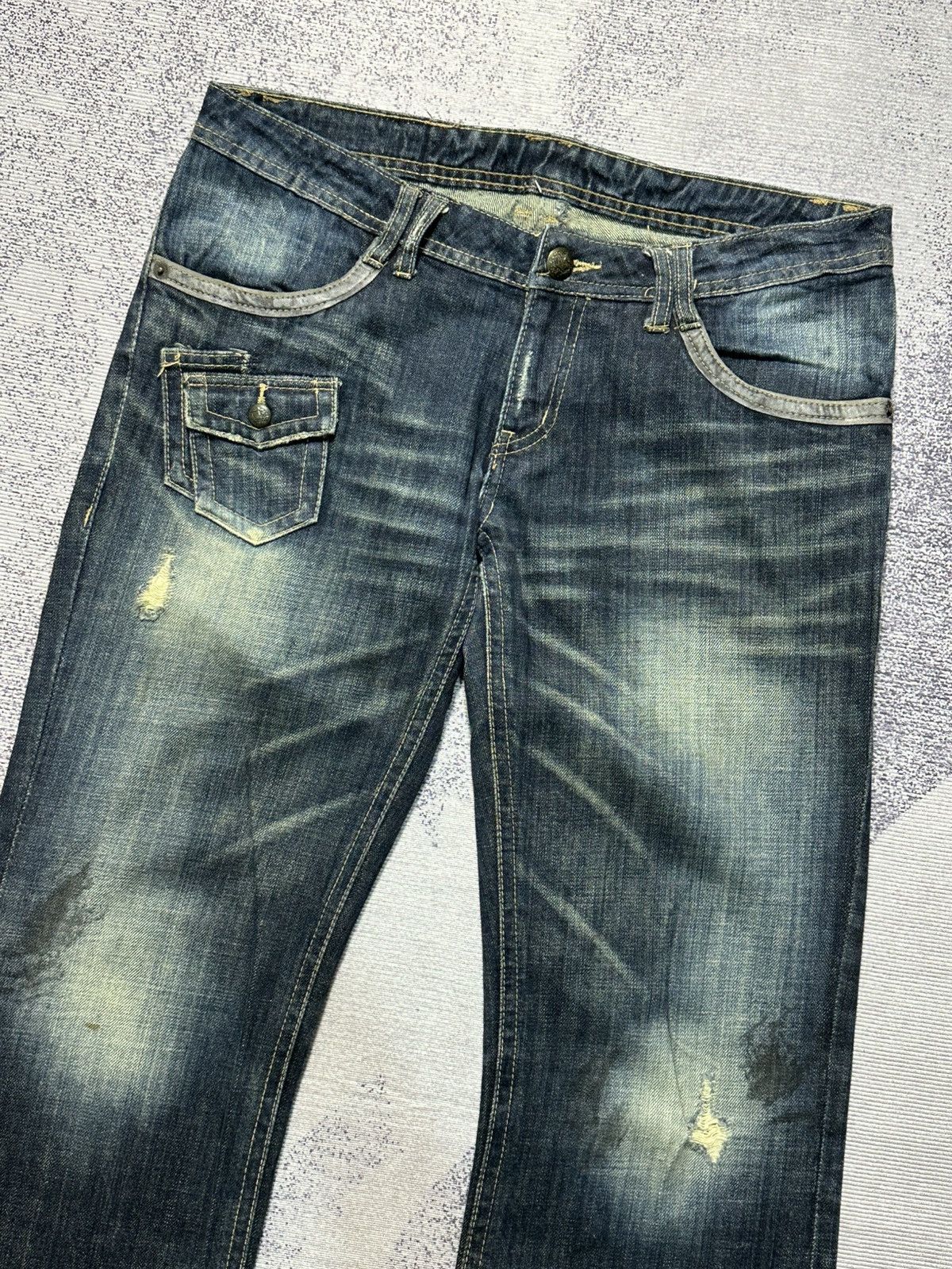 GOSTAR DE FUGA 2000s Flare Fuga Black Stone Washed Denim Jeans Size US 36 / EU 52 - 3 Thumbnail