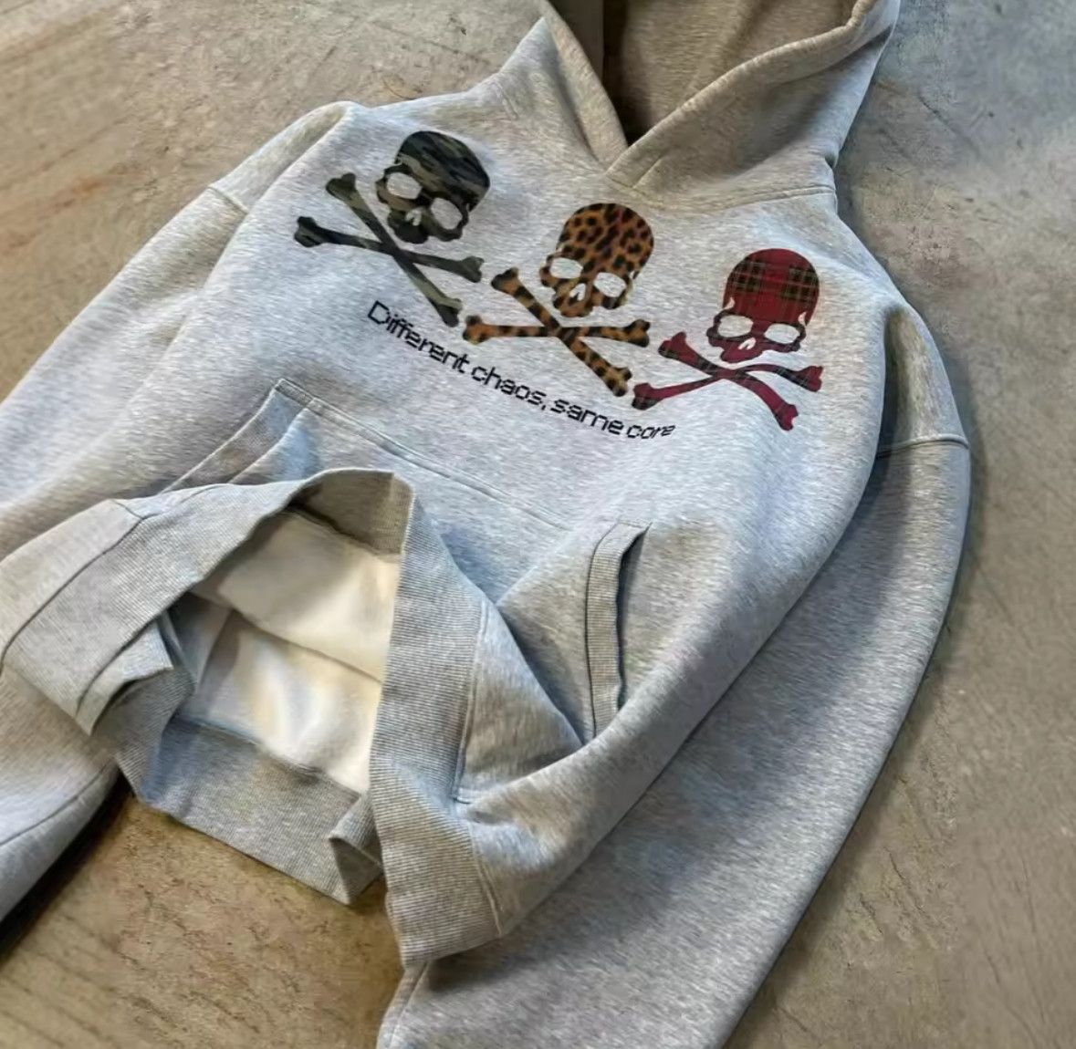 Other Y2K Gothic Retro Streetwear Skull Pullover Hooded Sweatshirt Size US M / EU 48-50 / 2 - 4 Thumbnail