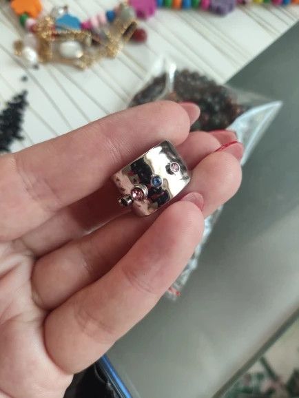 Jewelry Resizable Cubic Zirconia Crystal Steel Rings Size ONE SIZE - 2 Thumbnail