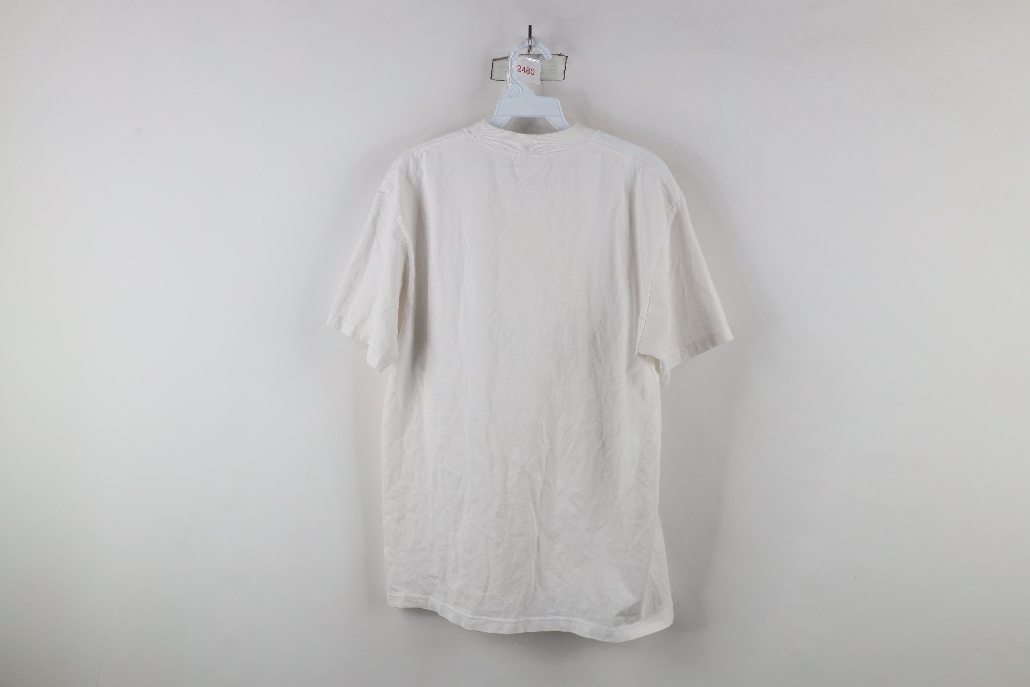 Vintage Vintage 90s Streetwear Heavyweight Cotton T-Shirt White Size US L / EU 52-54 / 3 - 8 Thumbnail