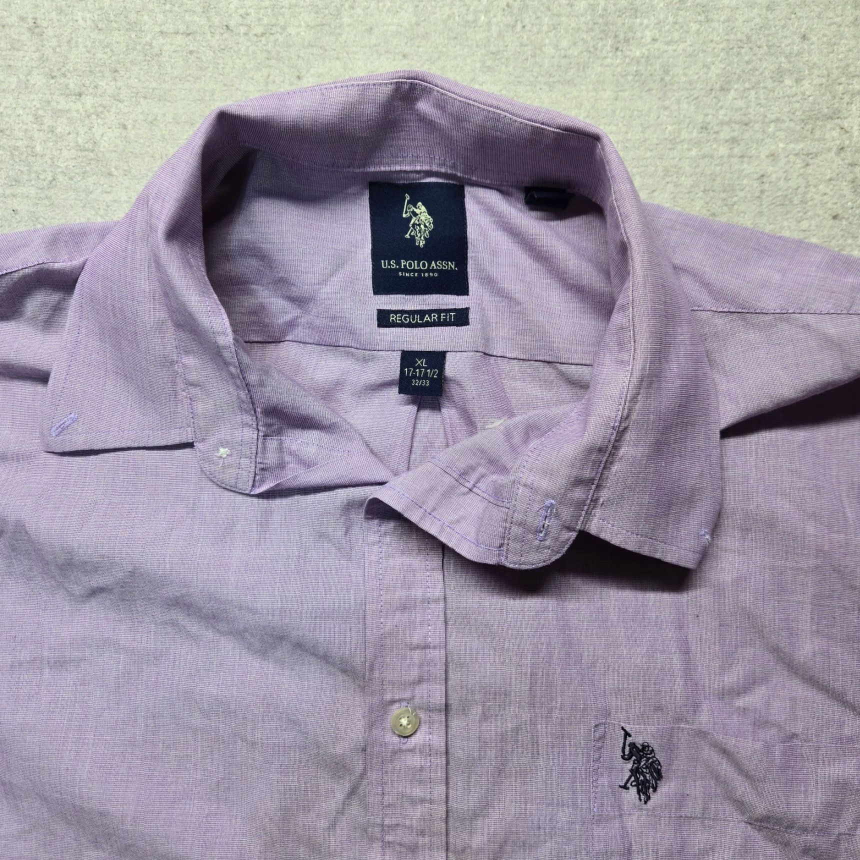 Vintage US Polo Assn. Shirt Mens XL Button-Up Long Sleeve Purple Solid Cotton 17 17.5 Casual Formal Size US XL / EU 56 / 4 - 2 Thumbnail