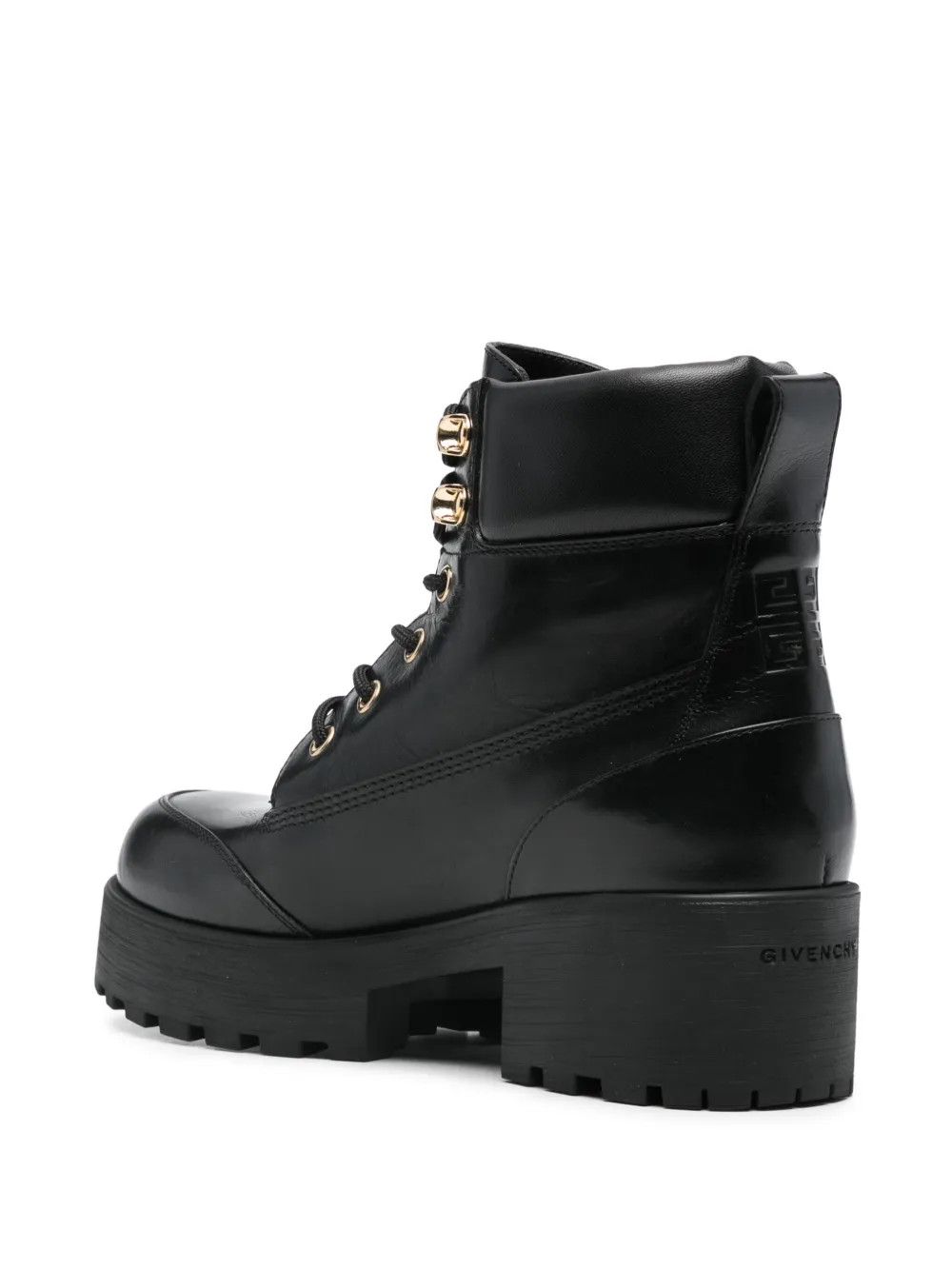 Givenchy o1w1db10525 Trekker Leather Lace-Up Hiker Boots in Black Size US 8 / IT 38 - 2 Thumbnail