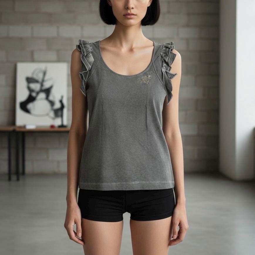 Cop Copine The Cop Copine Cutout Frilly Tee Size ONE SIZE - 1 Thumbnail