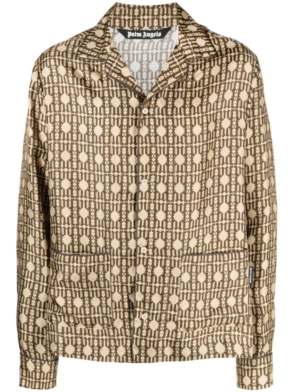 Palm Angels o1y0325 Patterned Shirt in Beige Size US M / EU 48-50 / 2 - 1 Thumbnail