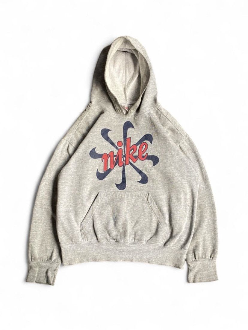 Nike Vintage 90s Nike Pinhweels Hoodie Grey - M Size US M / EU 48-50 / 2 - 1 Thumbnail