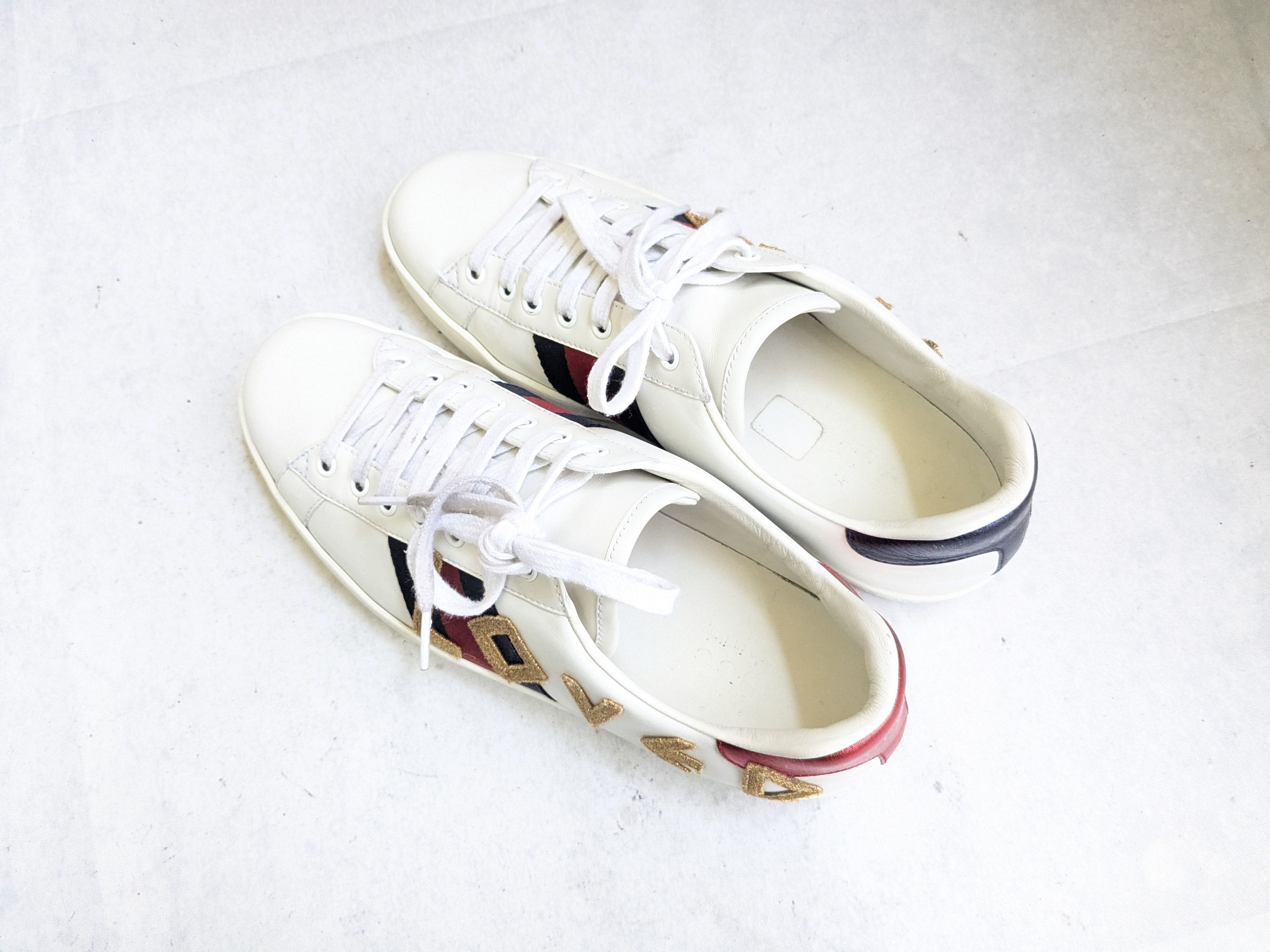 Gucci Gucci Ace Sneakers Loved 8.5 White Low Tops Leather Size US 8.5 / EU 41-42 - 12 Thumbnail