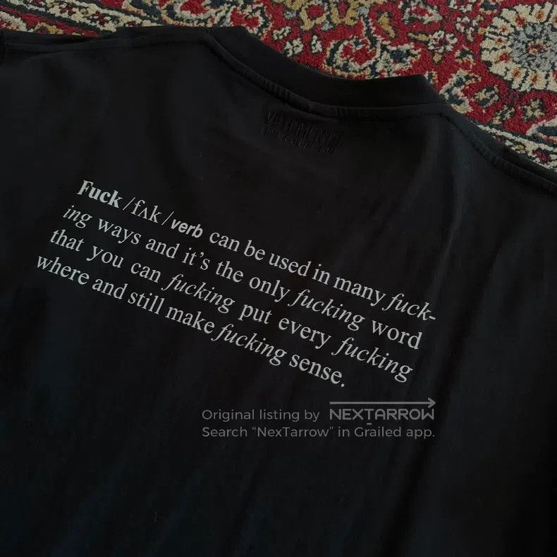 Vetements Vetements Swear word Tee size L Size US L / EU 52-54 / 3 - 5 Thumbnail