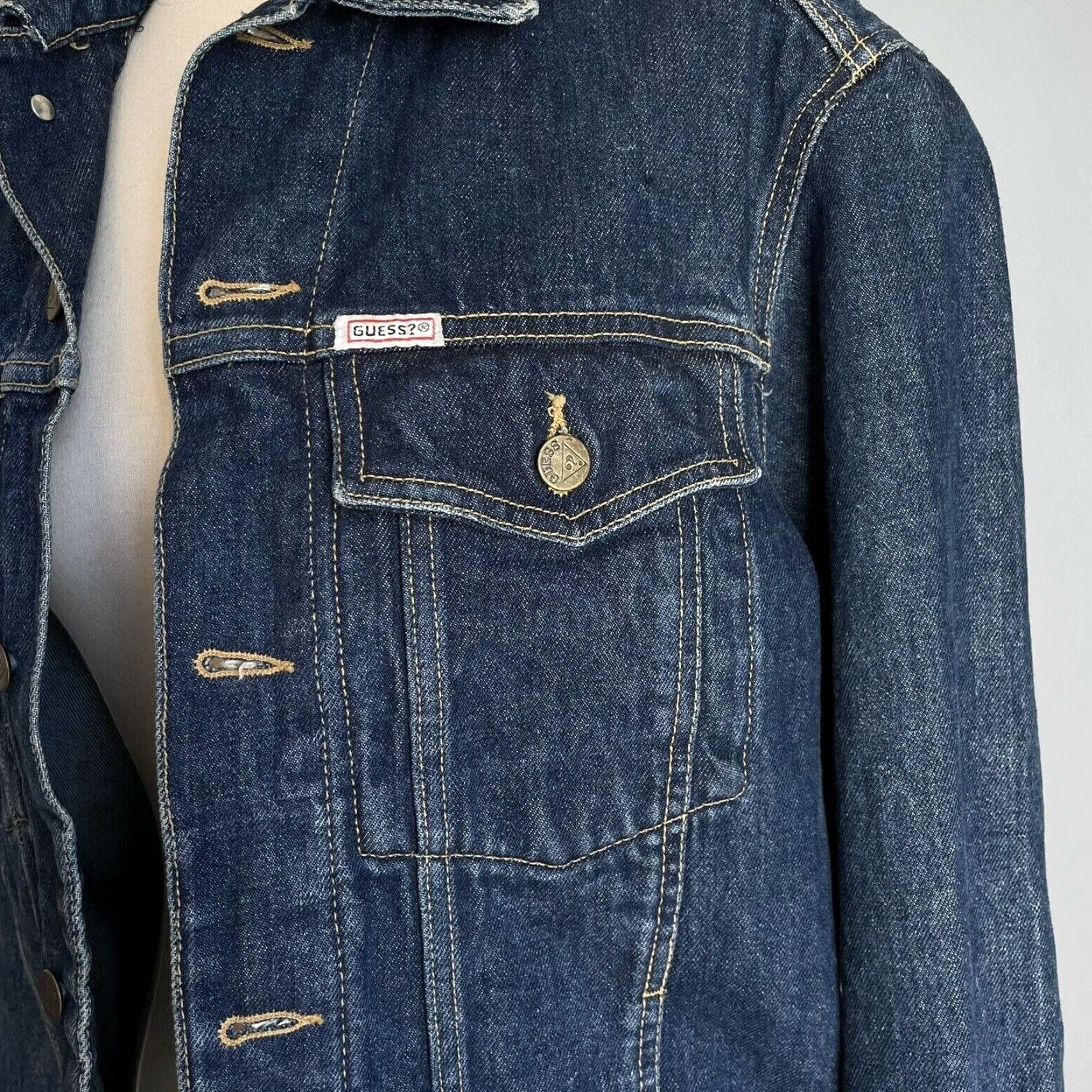 Guess VINTAGE Guess Denim Blue Jean Jacket Georges Marciano Trucker USA Women’s S Size 28" / US 6 / IT 42 - 5 Thumbnail