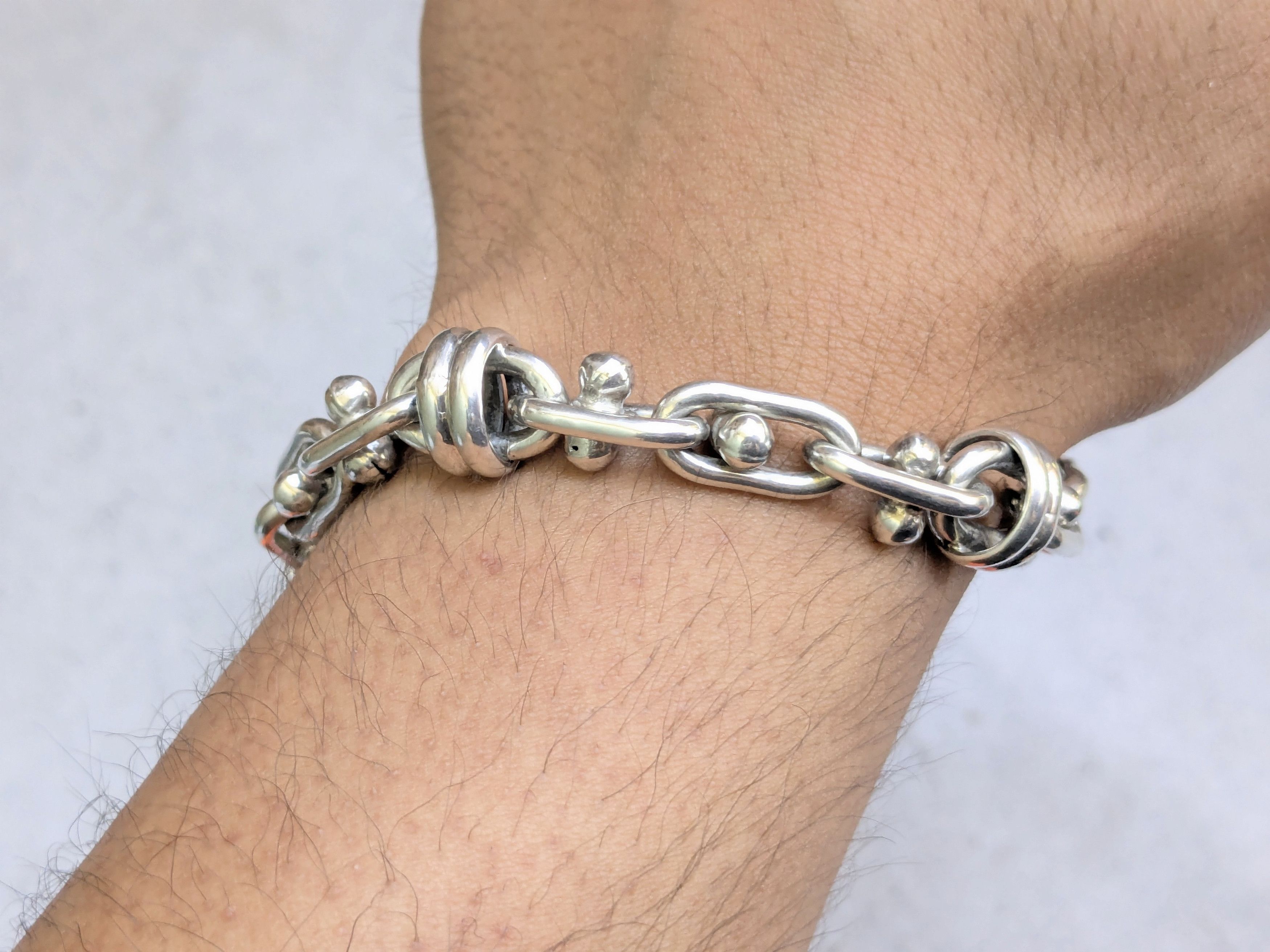 Jewelry Sterling Silver Bracelet DNA Knot 6.25" Biker Heavy Size ONE SIZE - 12 Thumbnail