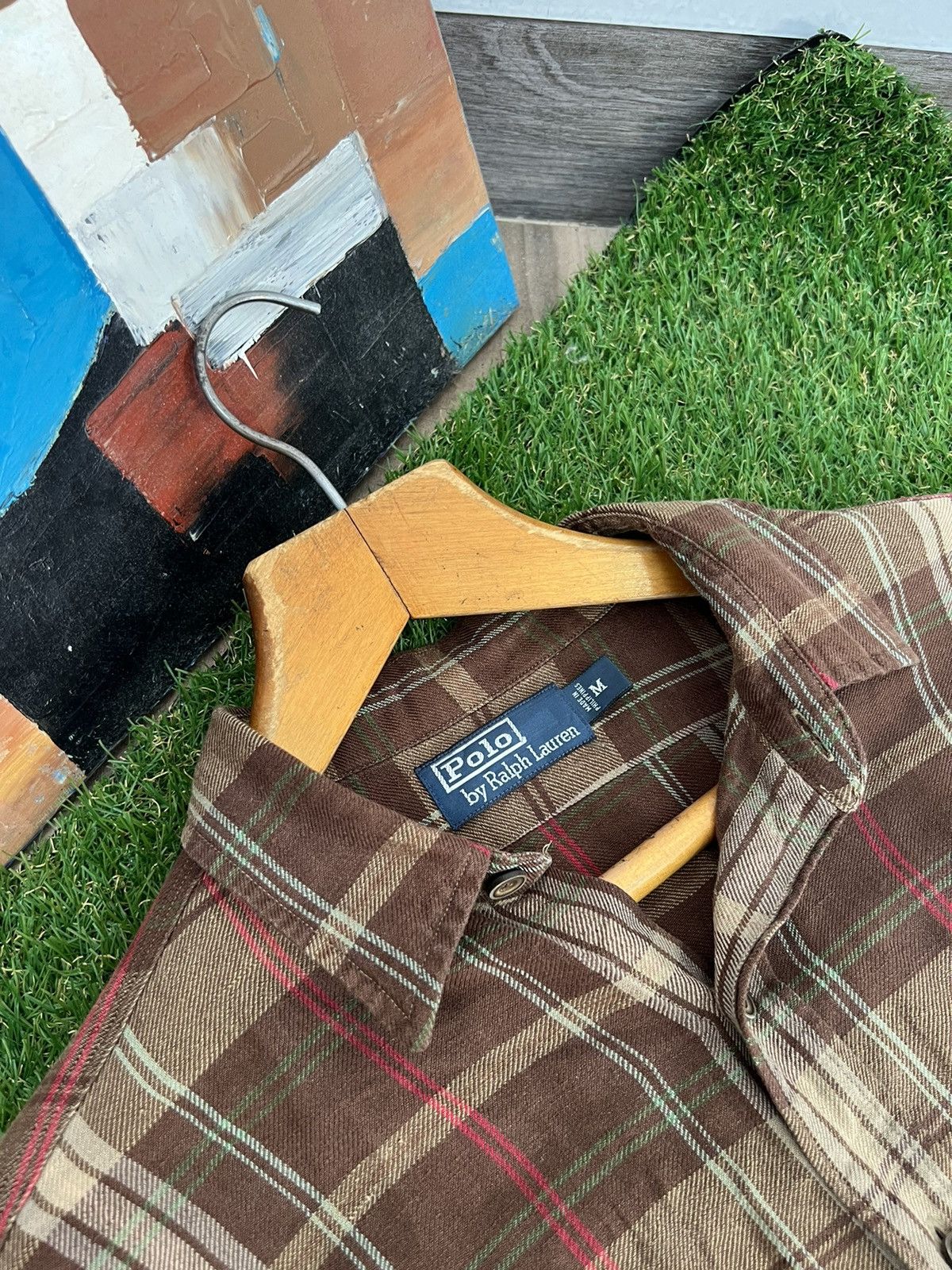 Vintage Polo Ralph Lauren American Plaid Checkered Button Up Shirt Size US M / EU 48-50 / 2 - 7 Thumbnail