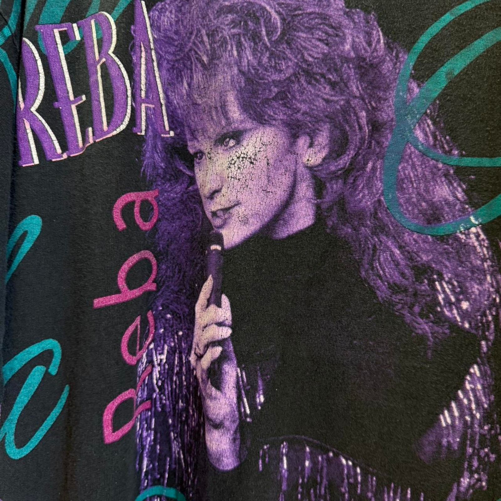 Band Tees × Vintage Vintage 90s Reba All Over Print Band Concert Country T-Shirt Size US XL / EU 56 / 4 - 3 Thumbnail