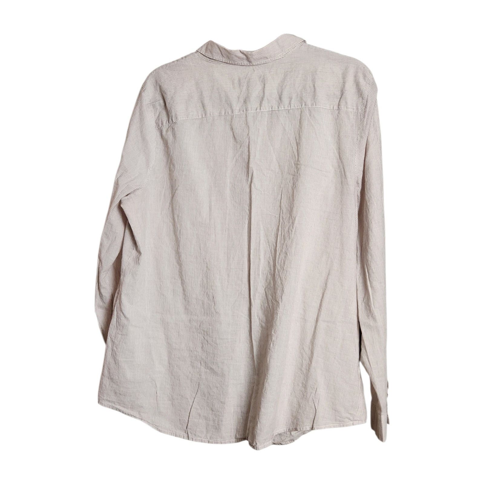 Other LOFT Brown and White Striped Button-Down Shirt - XXL Size XXL / US 16-18 / IT 52-54 - 2 Thumbnail
