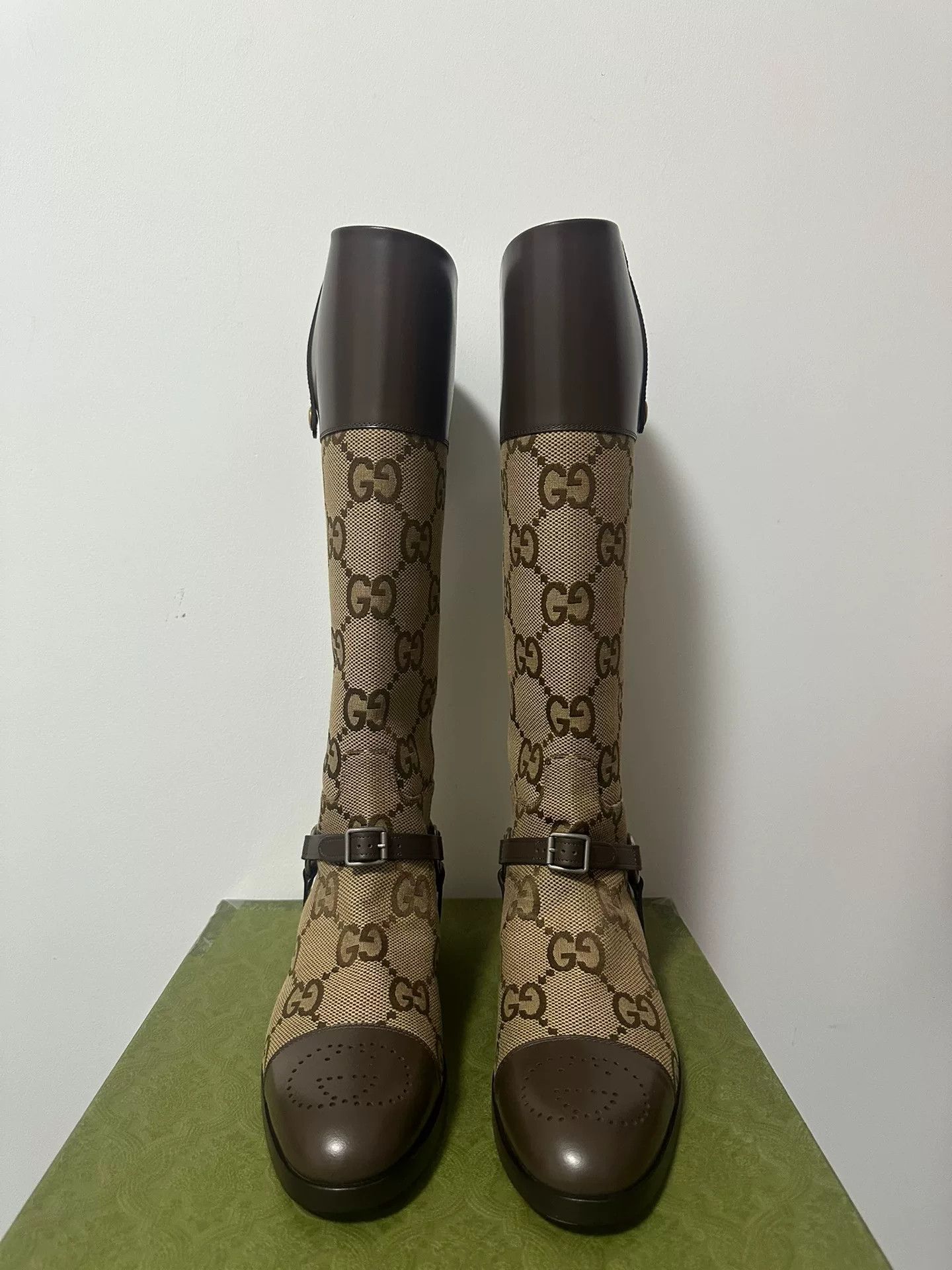 Gucci gucci monogram leather riding boots size 10 Size US 10 / EU 43 - 1 Thumbnail