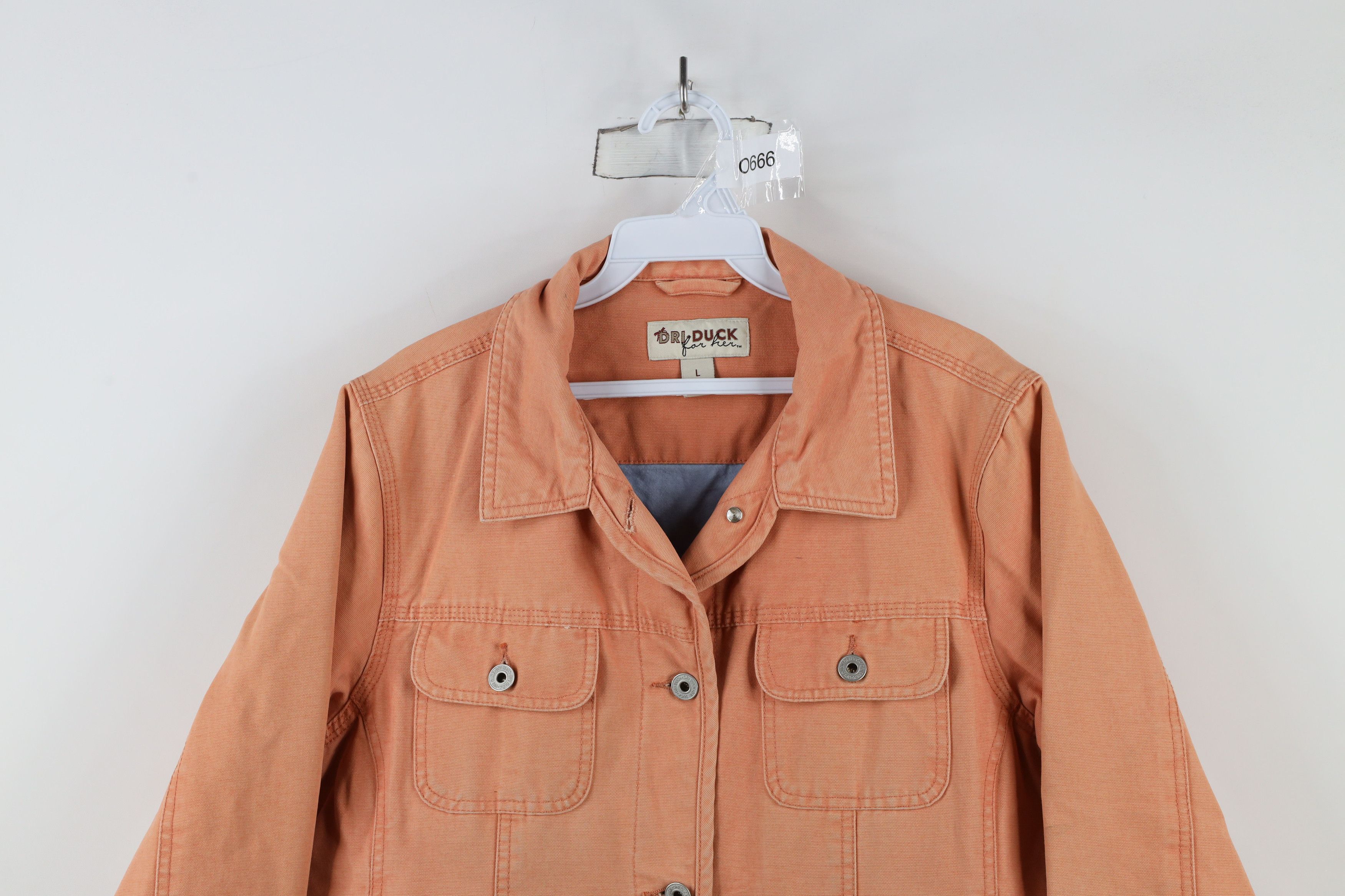 Vintage Vintage Y2K Streetwear Canvas Trucker Jacket Coral Pink Size L / US 10 / IT 46 - 2 Thumbnail