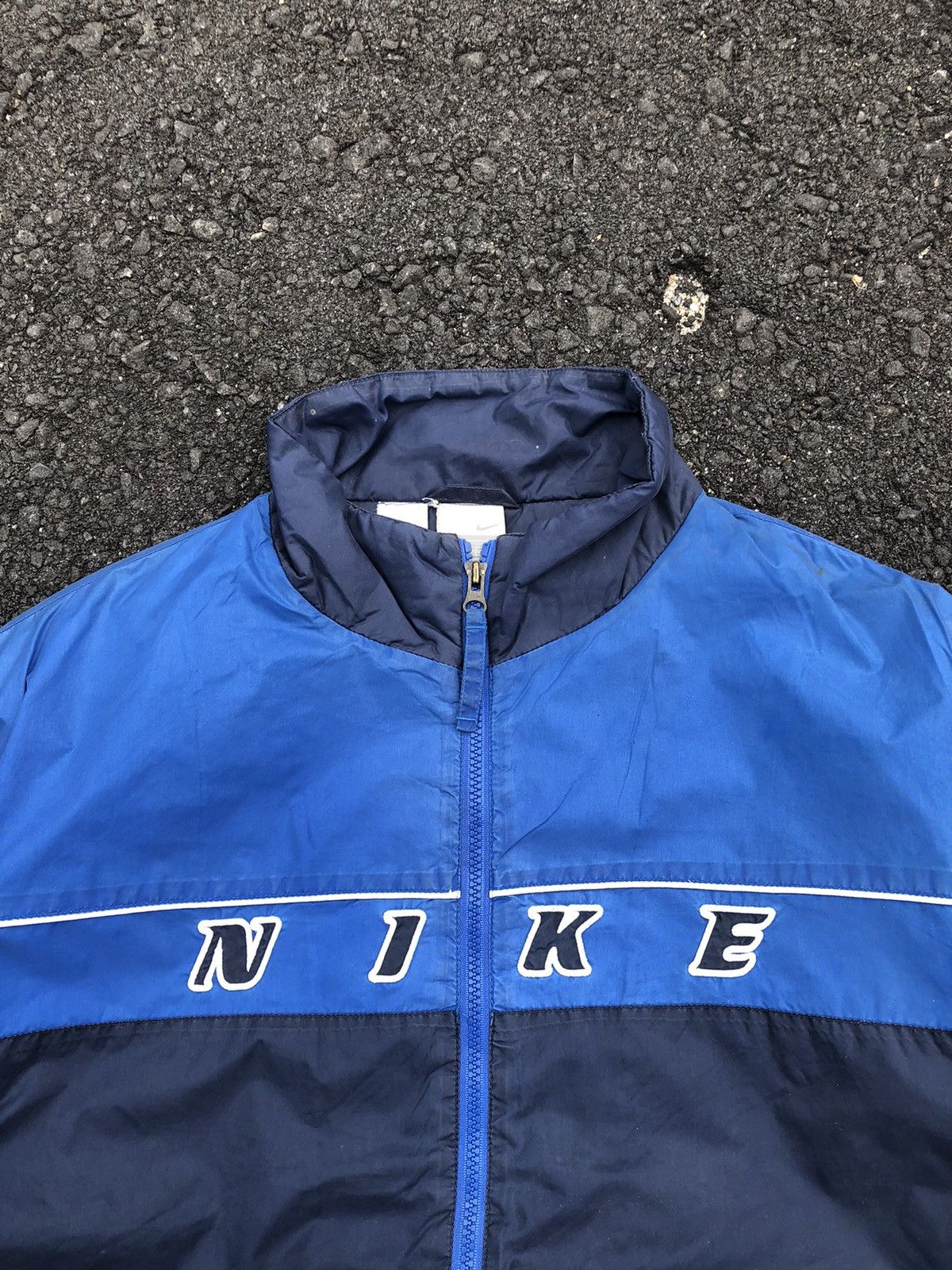 Japanese Brand Vintage Nike Colour Block Lining Logo Embroidery Jacket Size US XXL / EU 58 / 5 - 6 Thumbnail