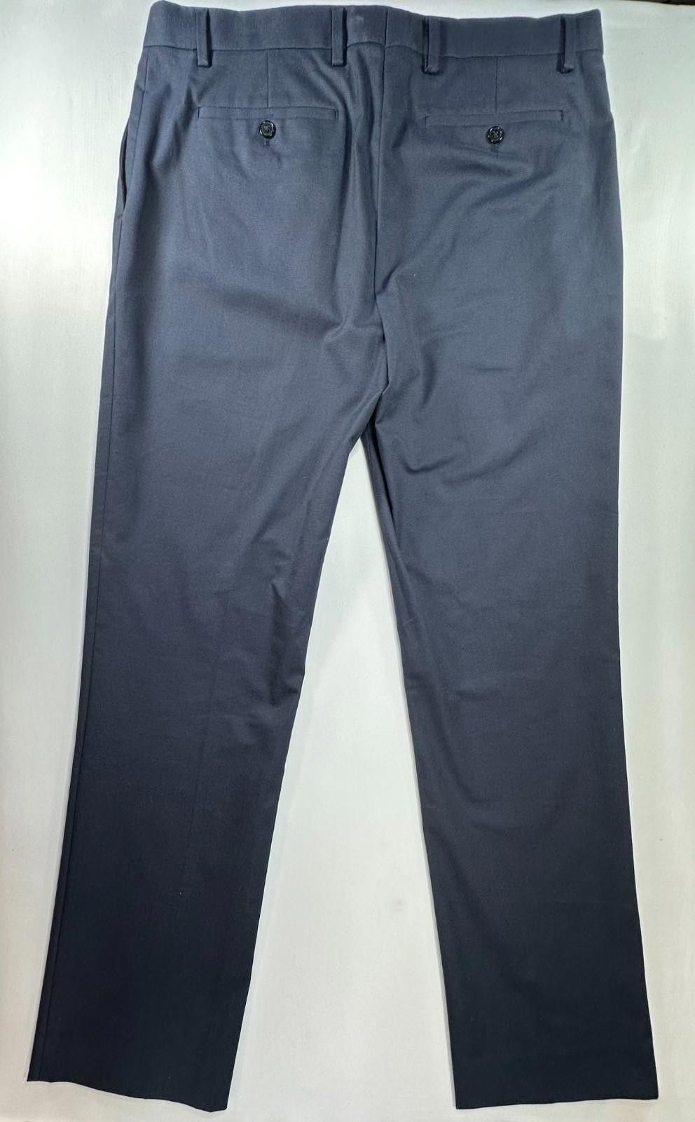 Banana Republic Banana Republic Slim Flat Straight Dress Pant Blue Men 36/34 Size US 36 / EU 52 - 2 Thumbnail