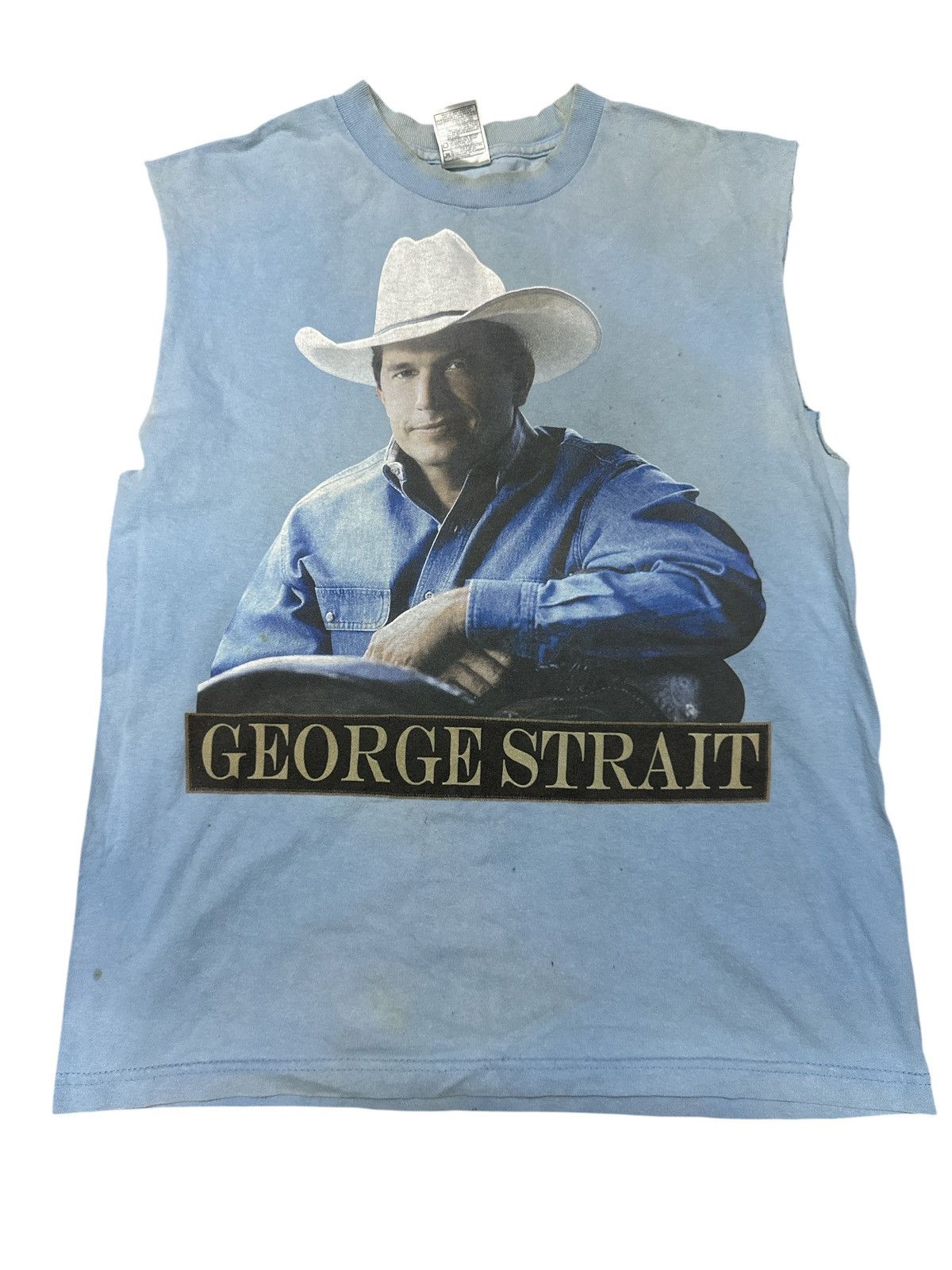 Vintage Distress Sleeveless George Straits 19.5x26.5 Size US L / EU 52-54 / 3 - 1 Thumbnail