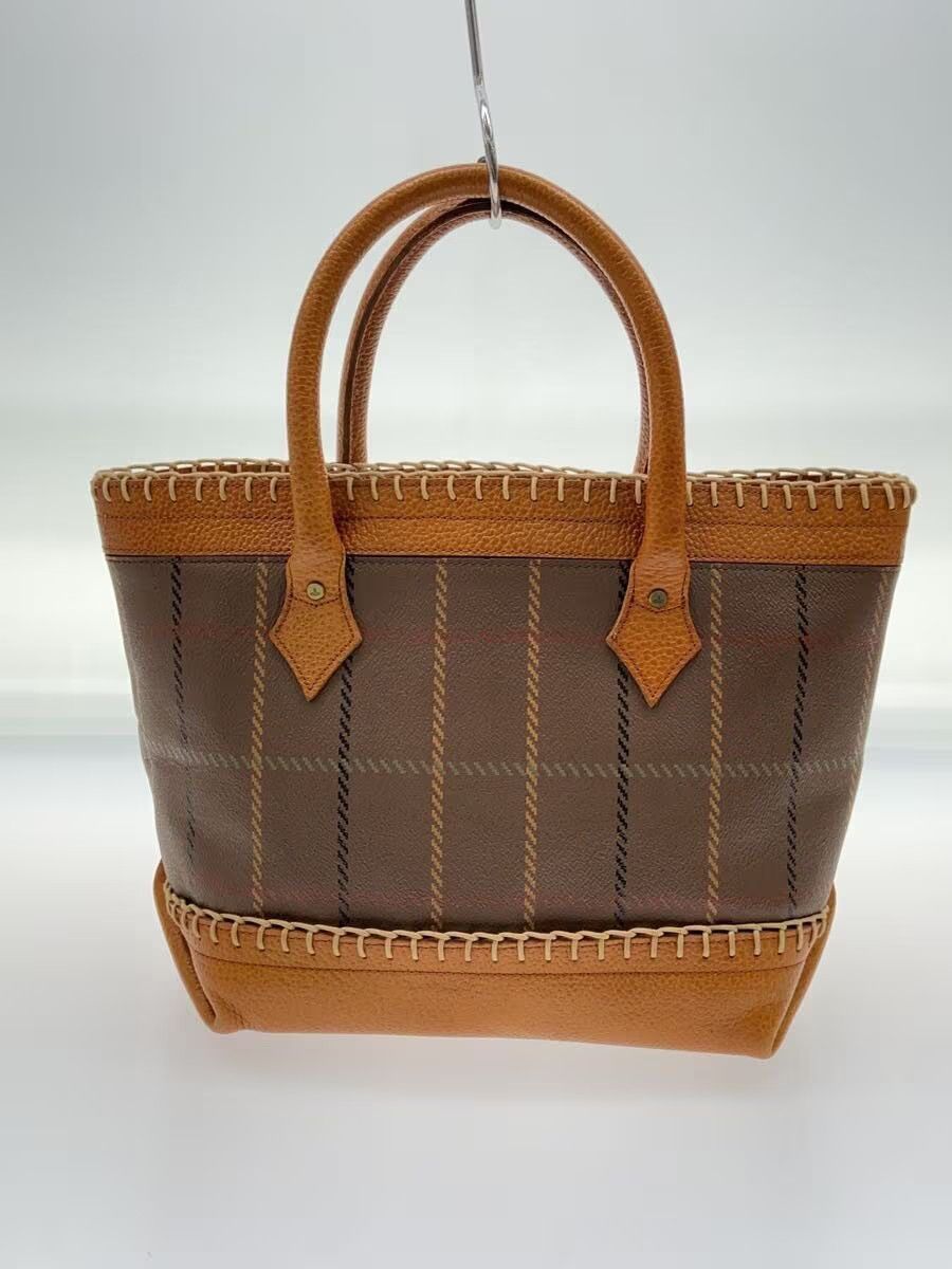 Vivienne Westwood Overlock Stitch Orb Plaid Leather Hand Bag Size ONE SIZE - 3 Thumbnail