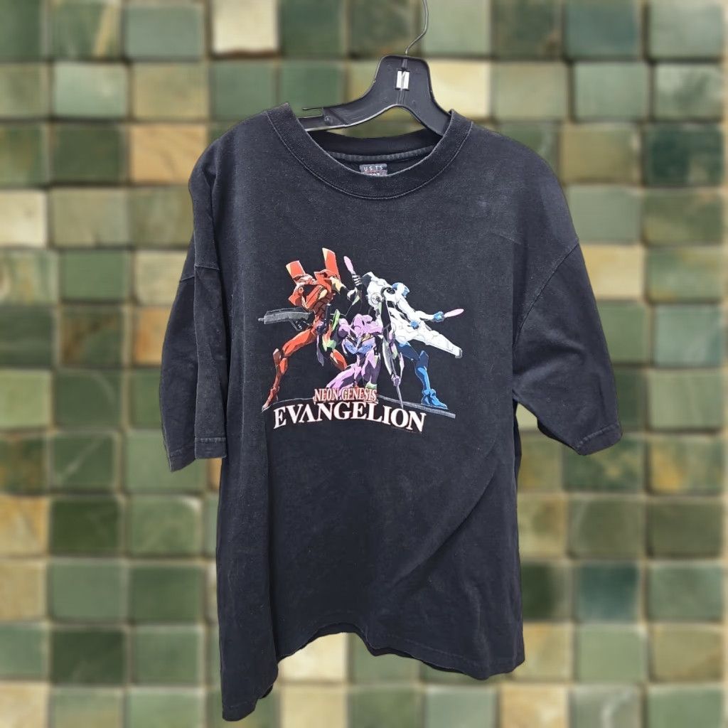 Delta VINTAGE Evangelion T-shirt Delta Black XL Unisex Adults 2000s Neon Genesis Anime Graphic Short Sleeve Mens Women Girls Boys Size US XL / EU 56 / 4 - 1 Thumbnail