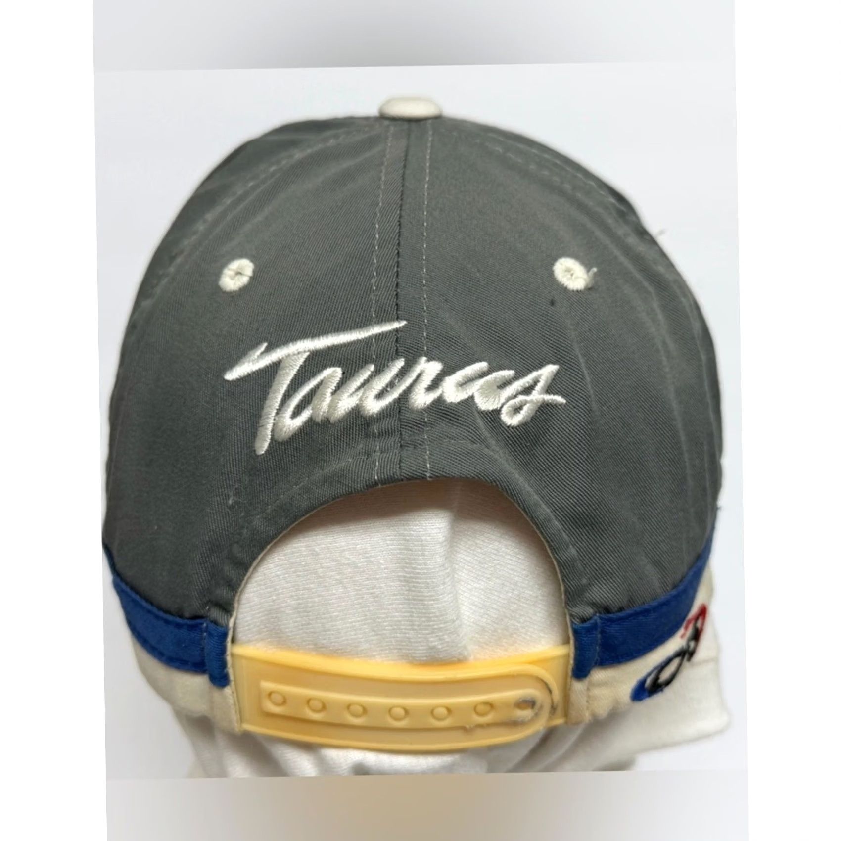 Ford VINTAGE Ford Racing Snapback Hat Taurus Nascar Checkered Flag Hat Mens One Size Silver Baseball Cap Hat Size ONE SIZE - 2 Thumbnail