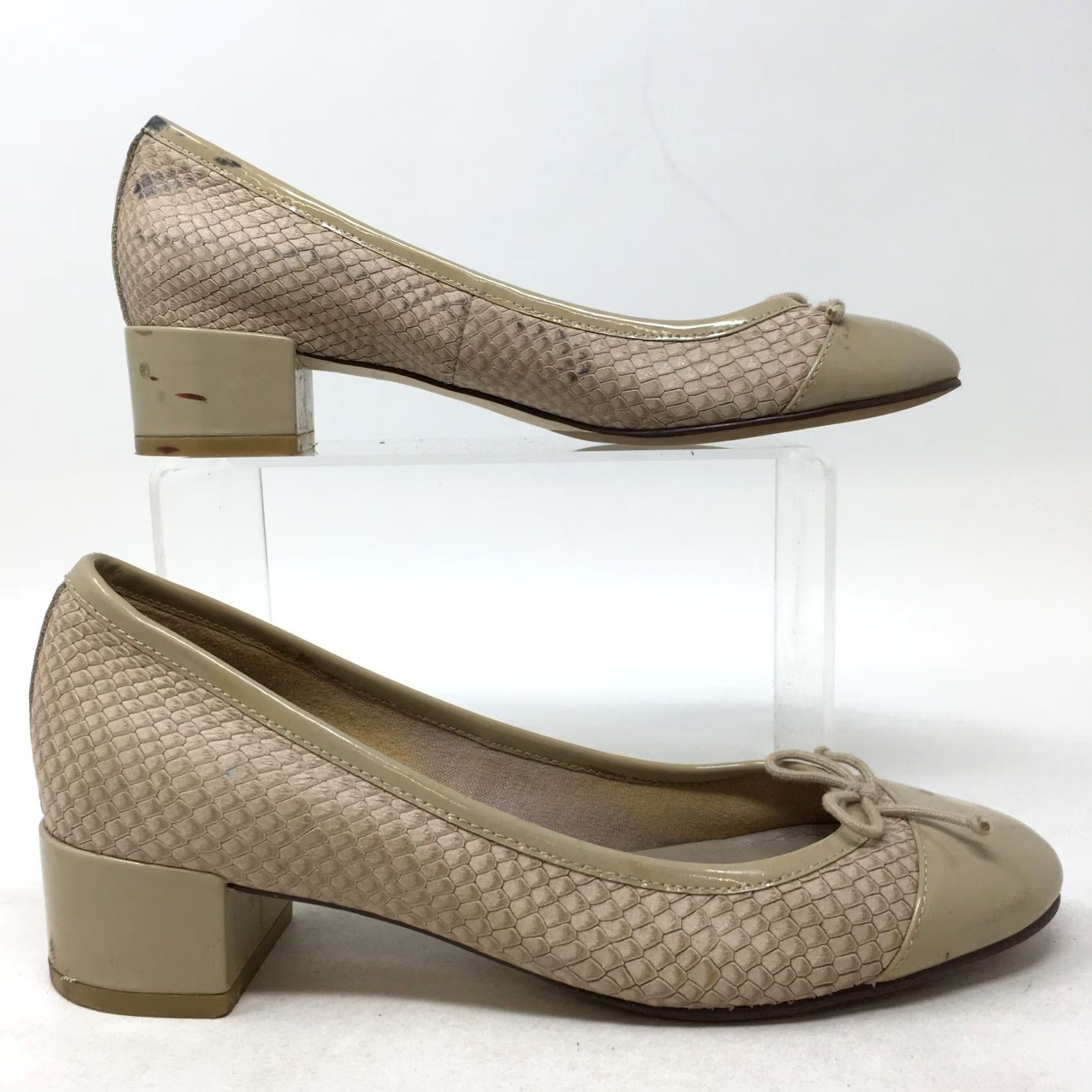 Cole Haan Cole Haan Heels Womens 5.5 B Grand OS Pump Cap Toe Snake Print Brown Block OS Pump Womens Shoes Brown Snake Print Cap Toe Pump Size ONE SIZE - 2 Thumbnail