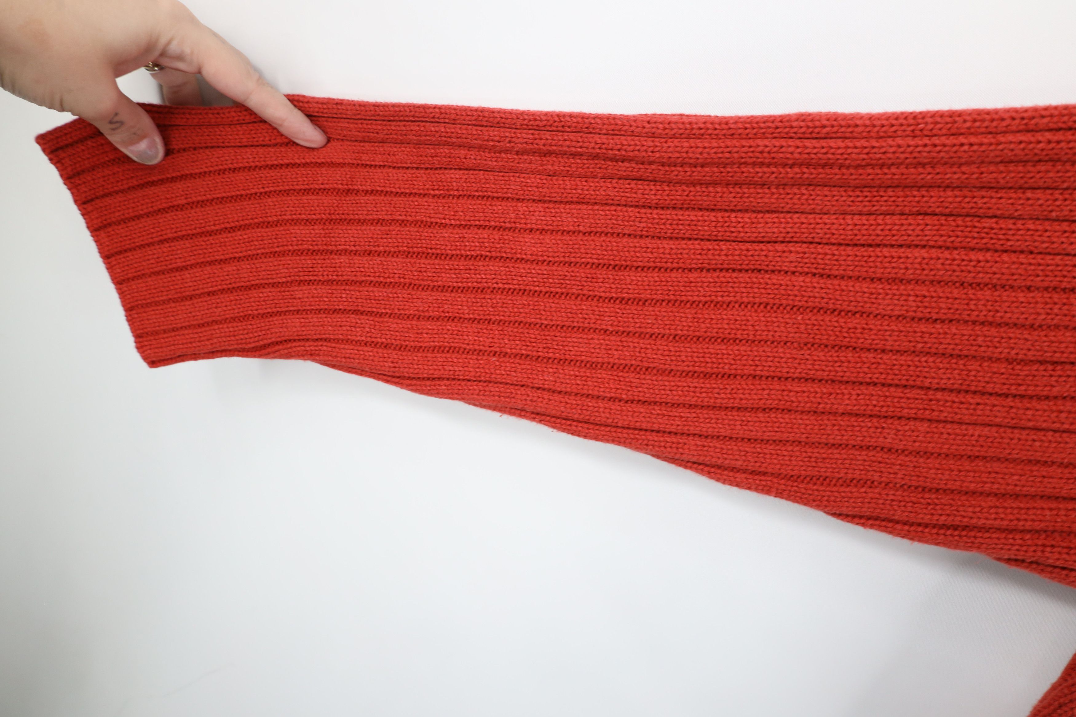 Vintage Vintage 90s Streetwear Ribbed Knit V-Neck Sweater Cotton Size US XL / EU 56 / 4 - 6 Thumbnail
