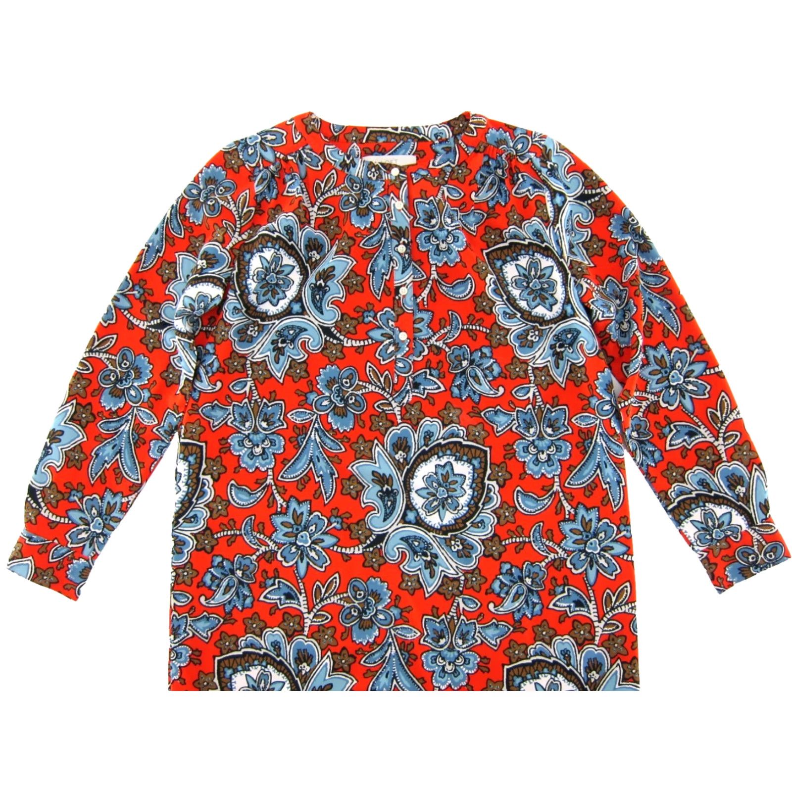 Loft Ann Taylor Loft Floral Long Sleeve Tunic Shift Dress Small Red Size S / US 4 / IT 40 - 4 Thumbnail