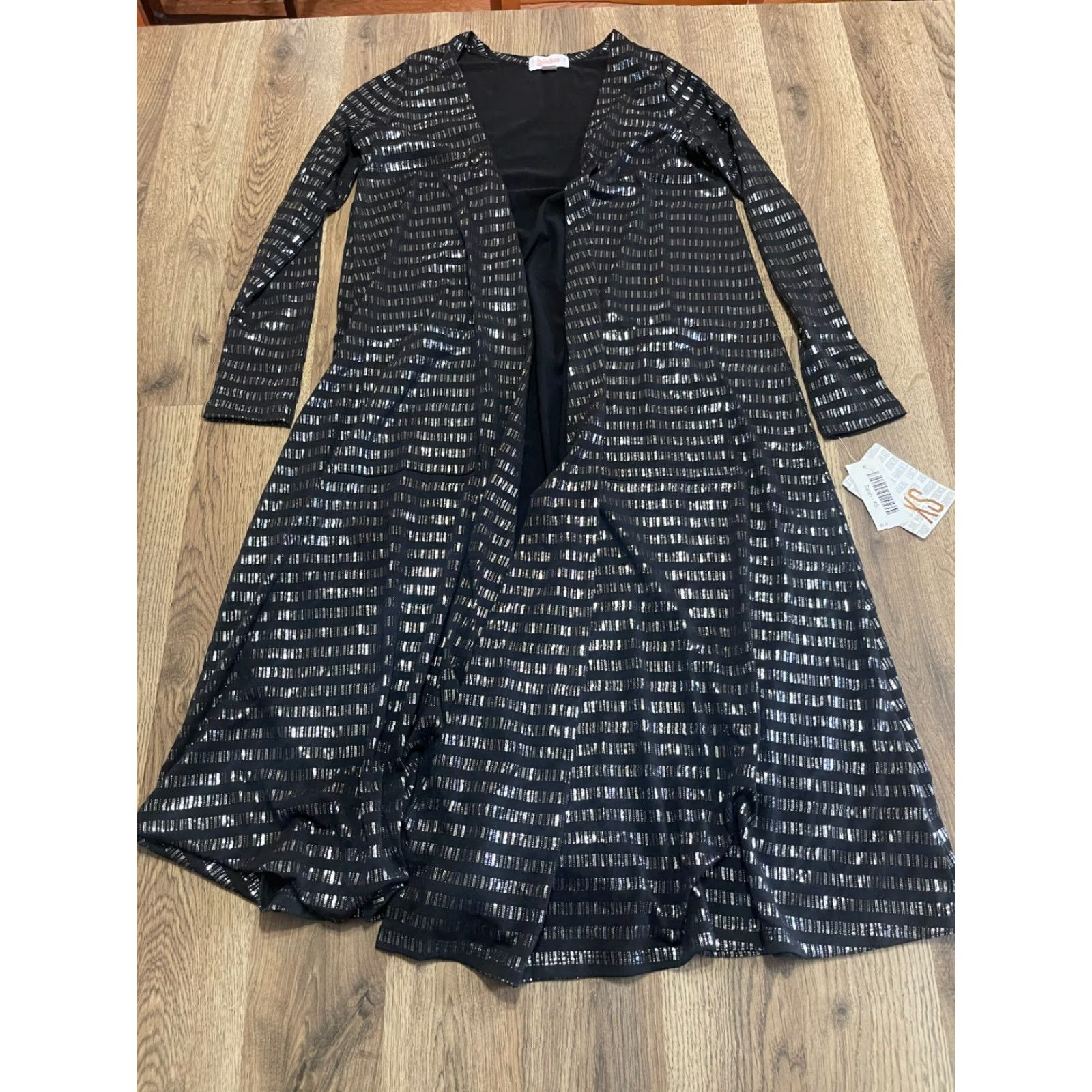 Vintage VINTAGE LuLaRoe Sweater Shirt XS Womens Black Silver Open Cardigan Pockets NWT Size XS / US 0-2 / IT 36-38 - 2 Thumbnail