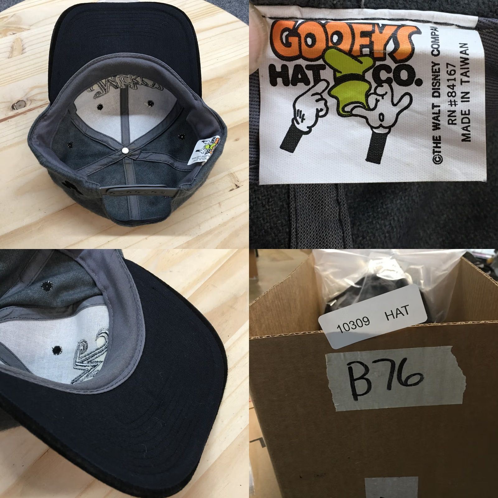 Vintage Goofys Mickey Mouse Hat Cap One Size Gray Adjustable Snapback Curved Brim Mens Size ONE SIZE - 8 Thumbnail