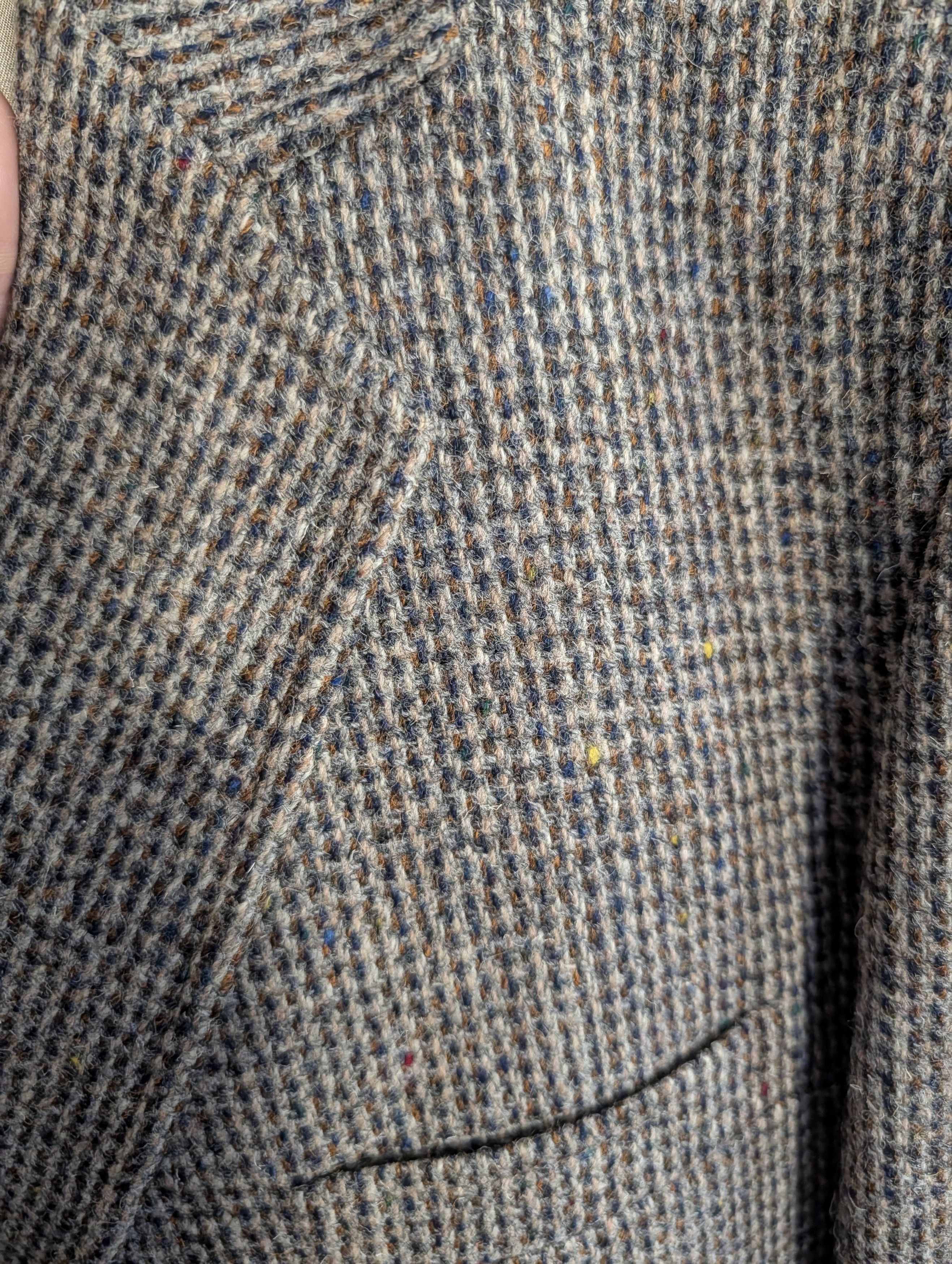 Harris Tweed Vintage speckled knit Scottish wool custom jacket Size 48R - 3 Thumbnail