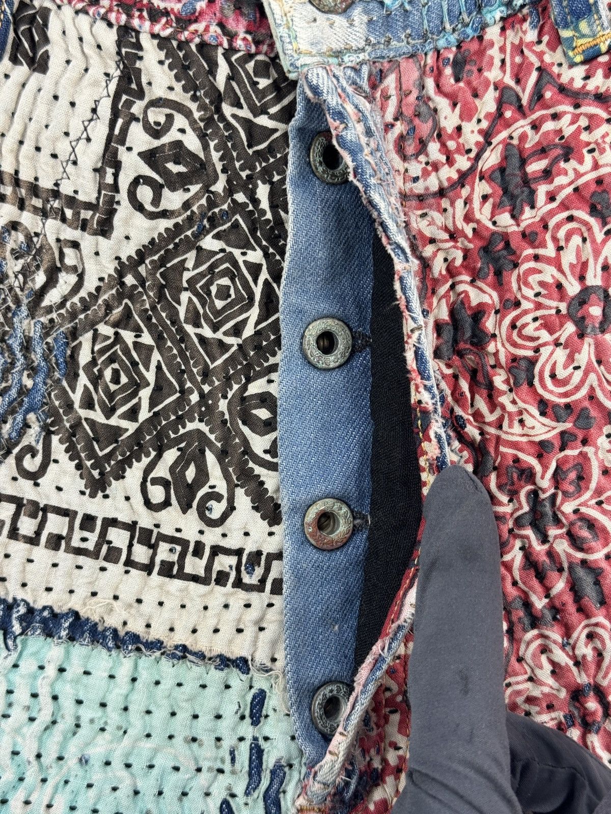 Proleta Re Art #791 1/1 HAND MADE DENIM JEANS RRP $7,430 Size US 36 / EU 52 - 7 Thumbnail