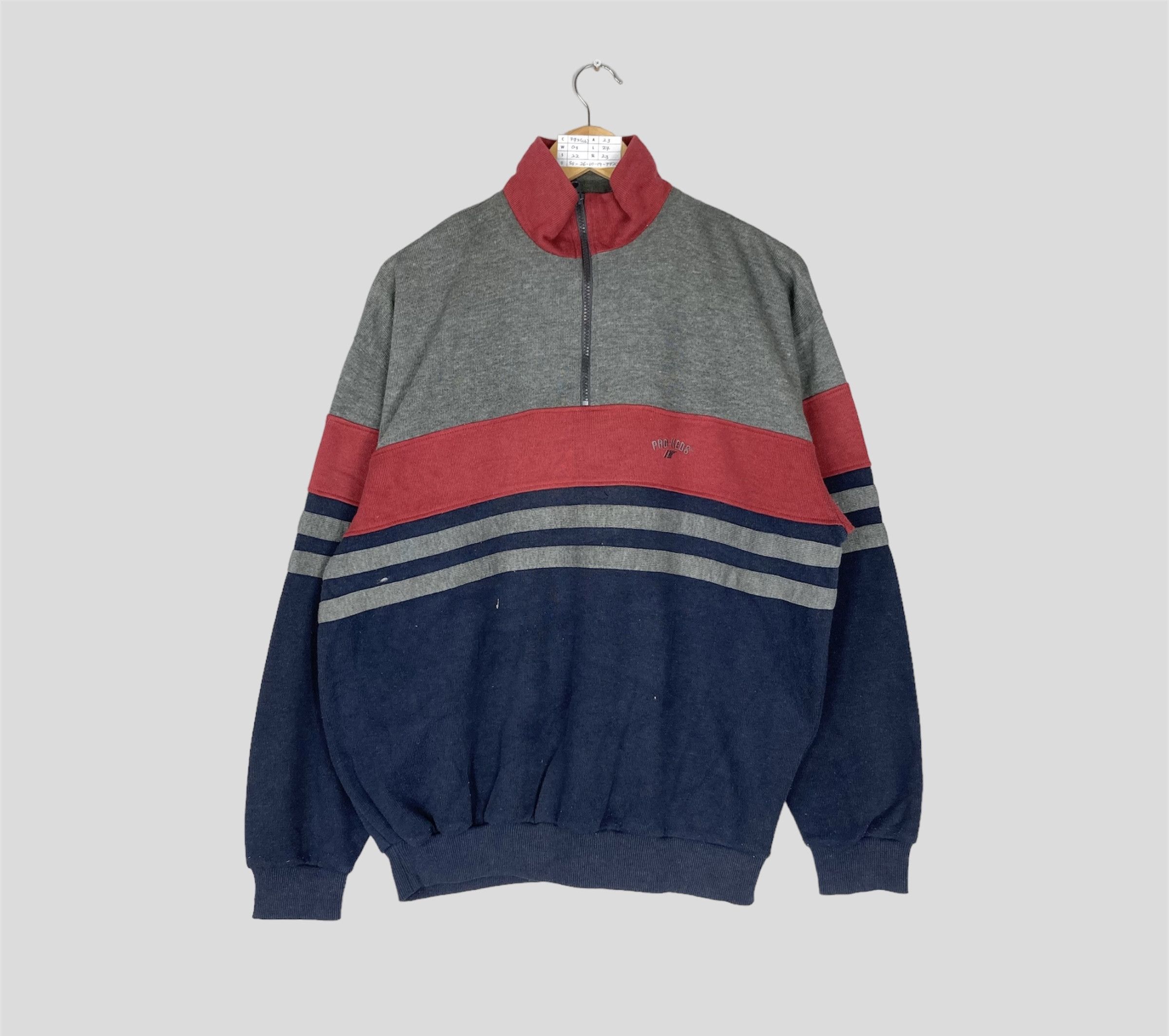image of Pro Keds Quarter Zipper Sweatshirt Big Logo in S Grey, Men's (Size XL)