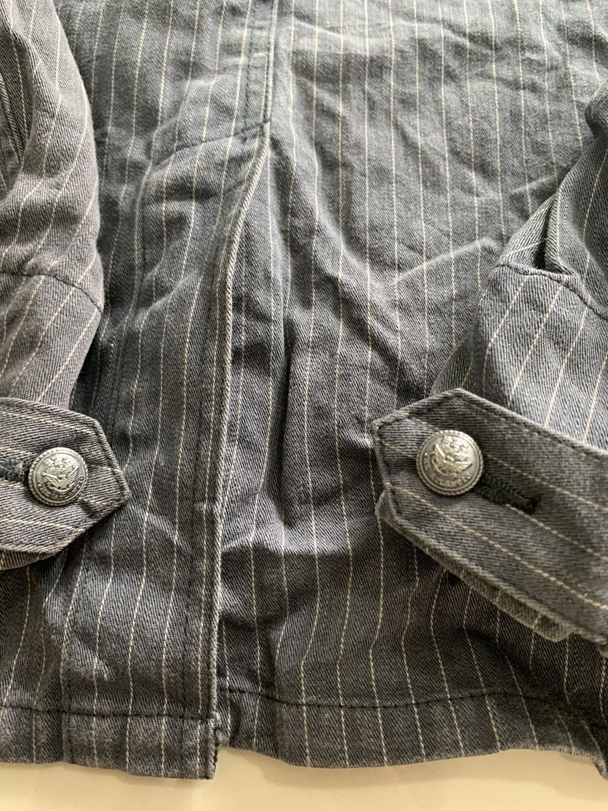 Johnbull 💥JOHNBULL WORKWEAR JACKET DENIM STRIPED FADED Size US L / EU 52-54 / 3 - 9 Thumbnail