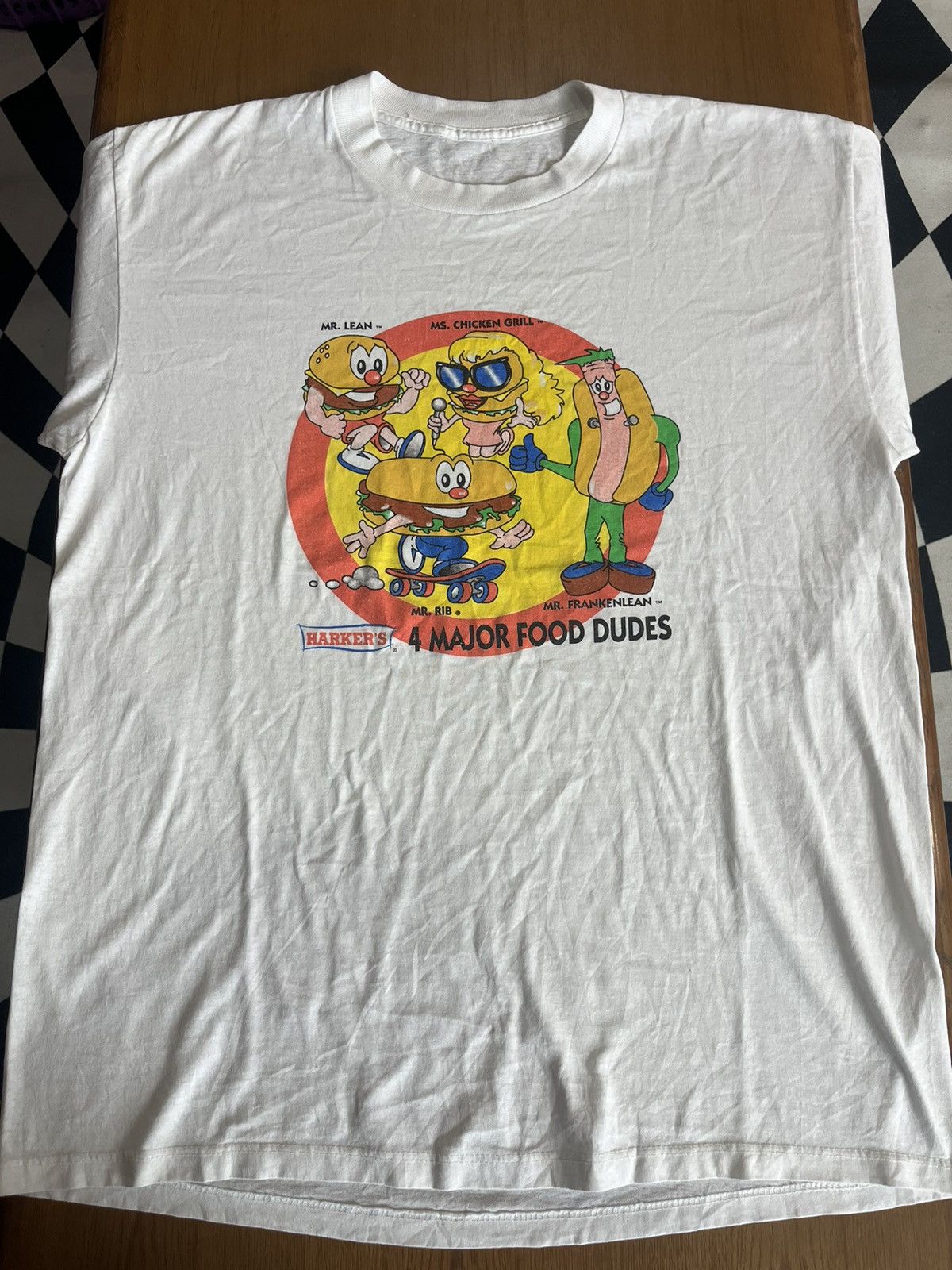 Junk Food Vintage HARKER’S 4 Major Food Dudes Charactor 90’s Tshirt Size US XL / EU 56 / 4 - 3 Thumbnail